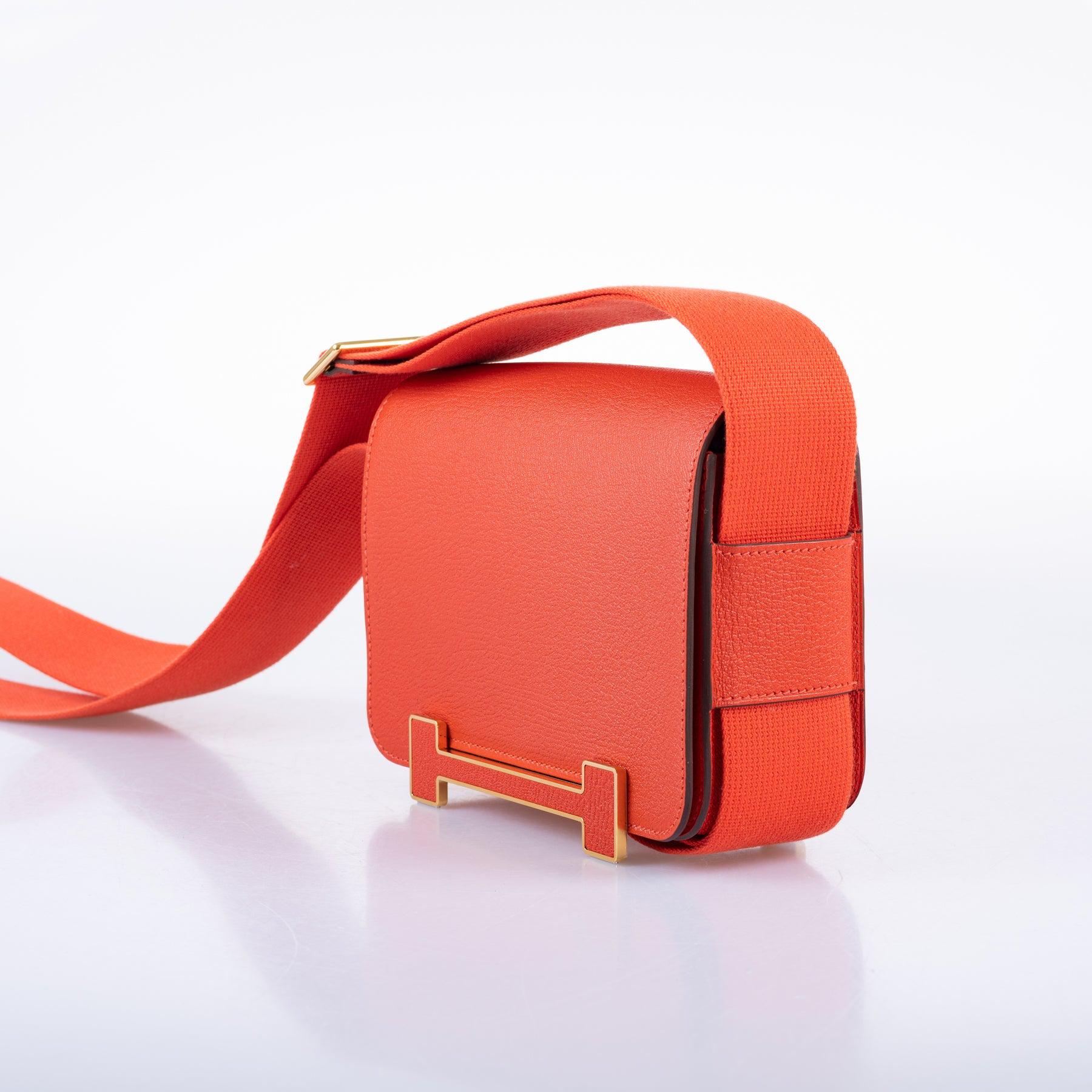 Hermès Geta Bag Capucine Mysore Goatskin with Gold Hardware