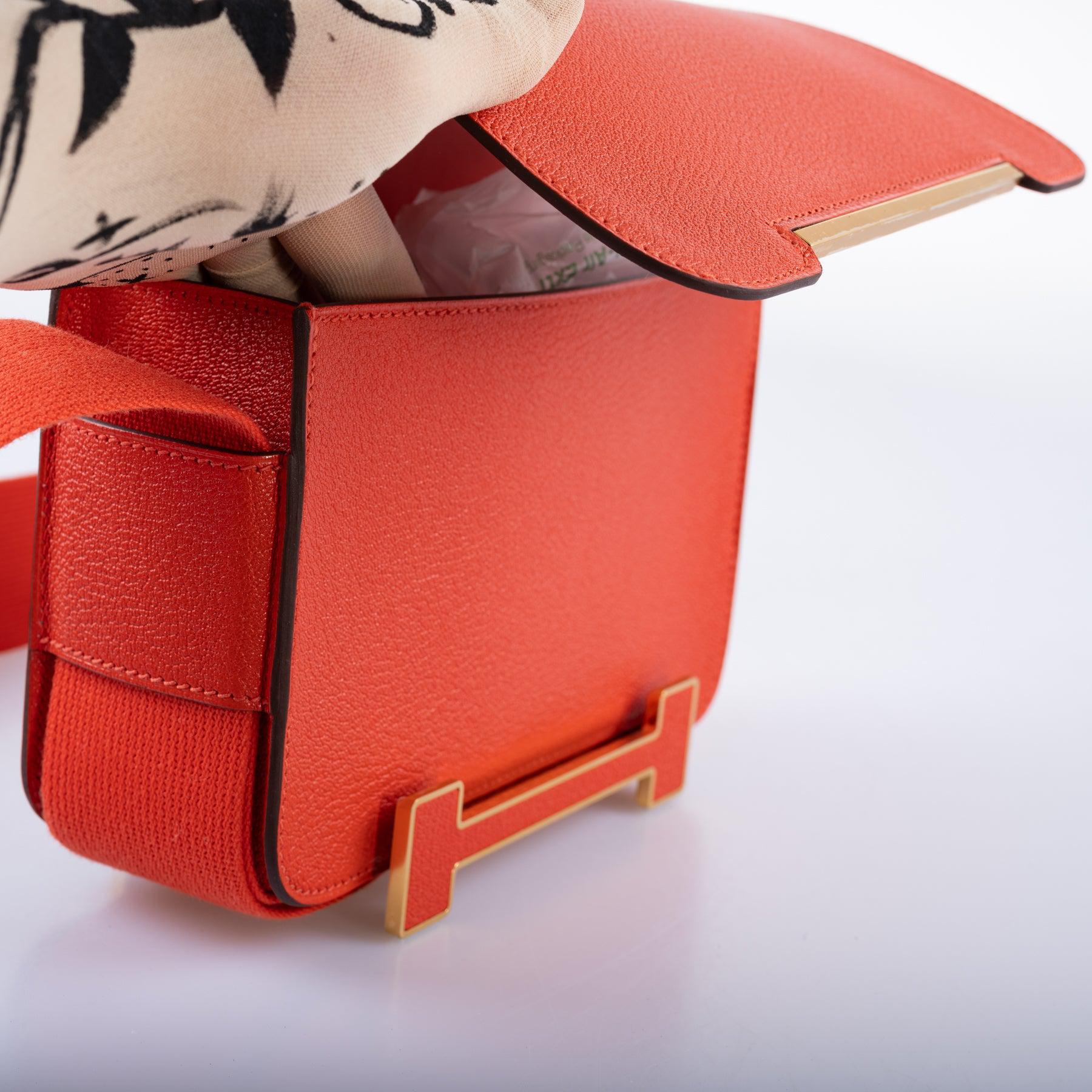 Hermès Geta Bag Capucine Mysore Goatskin with Gold Hardware