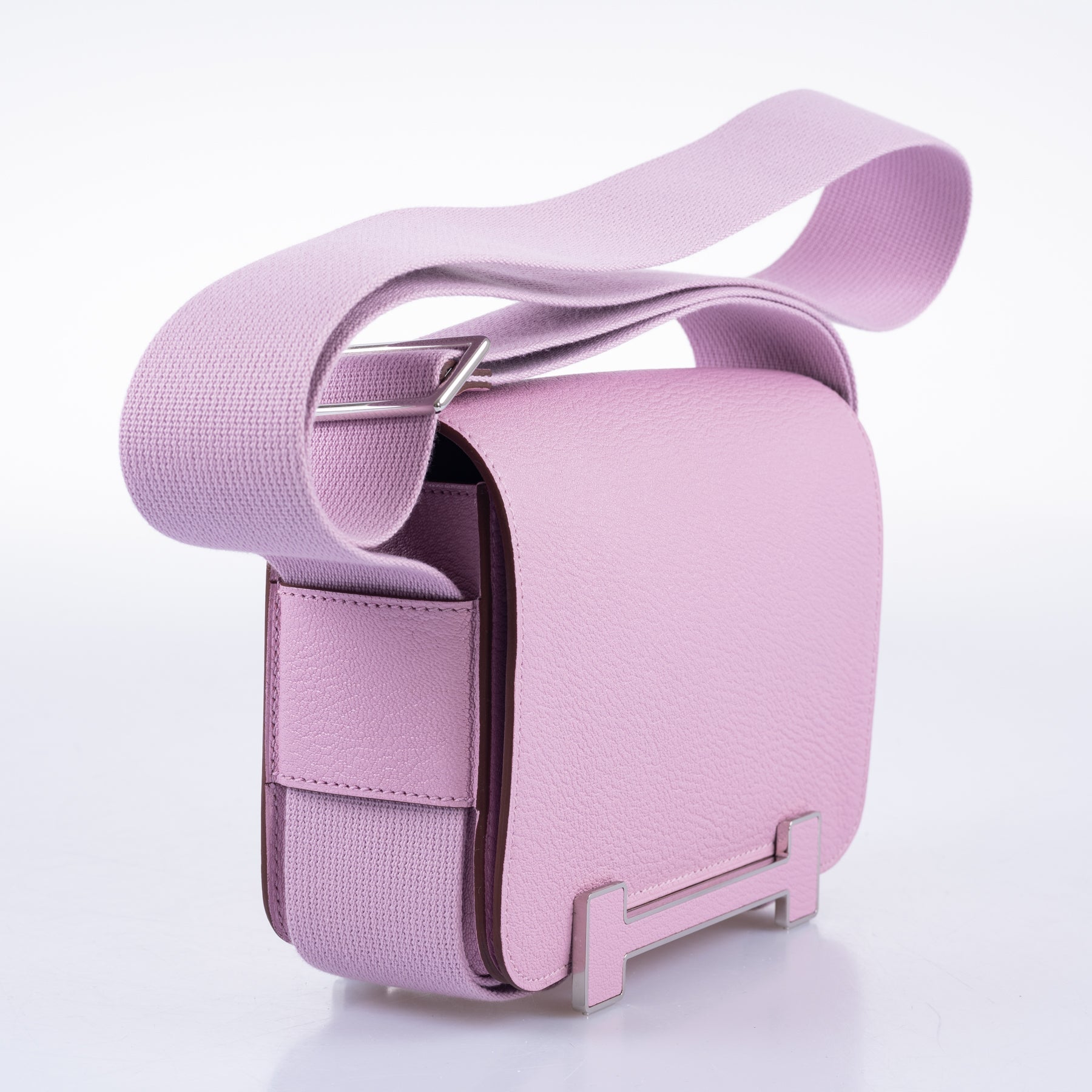 Hermès Geta Bag Mauve Sylvestre Mysore Goatskin with Palladium Hardware