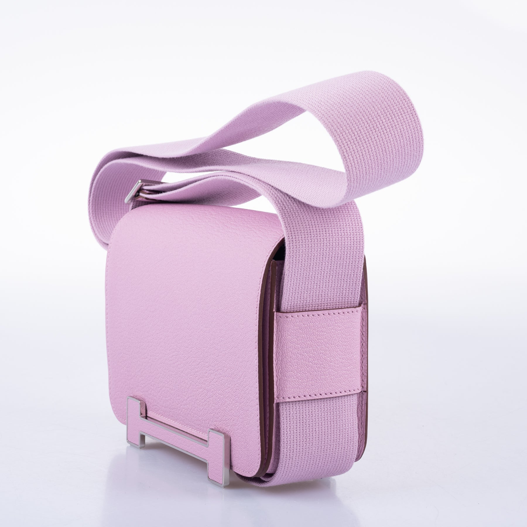 Hermès Geta Bag Mauve Sylvestre Mysore Goatskin with Palladium Hardware