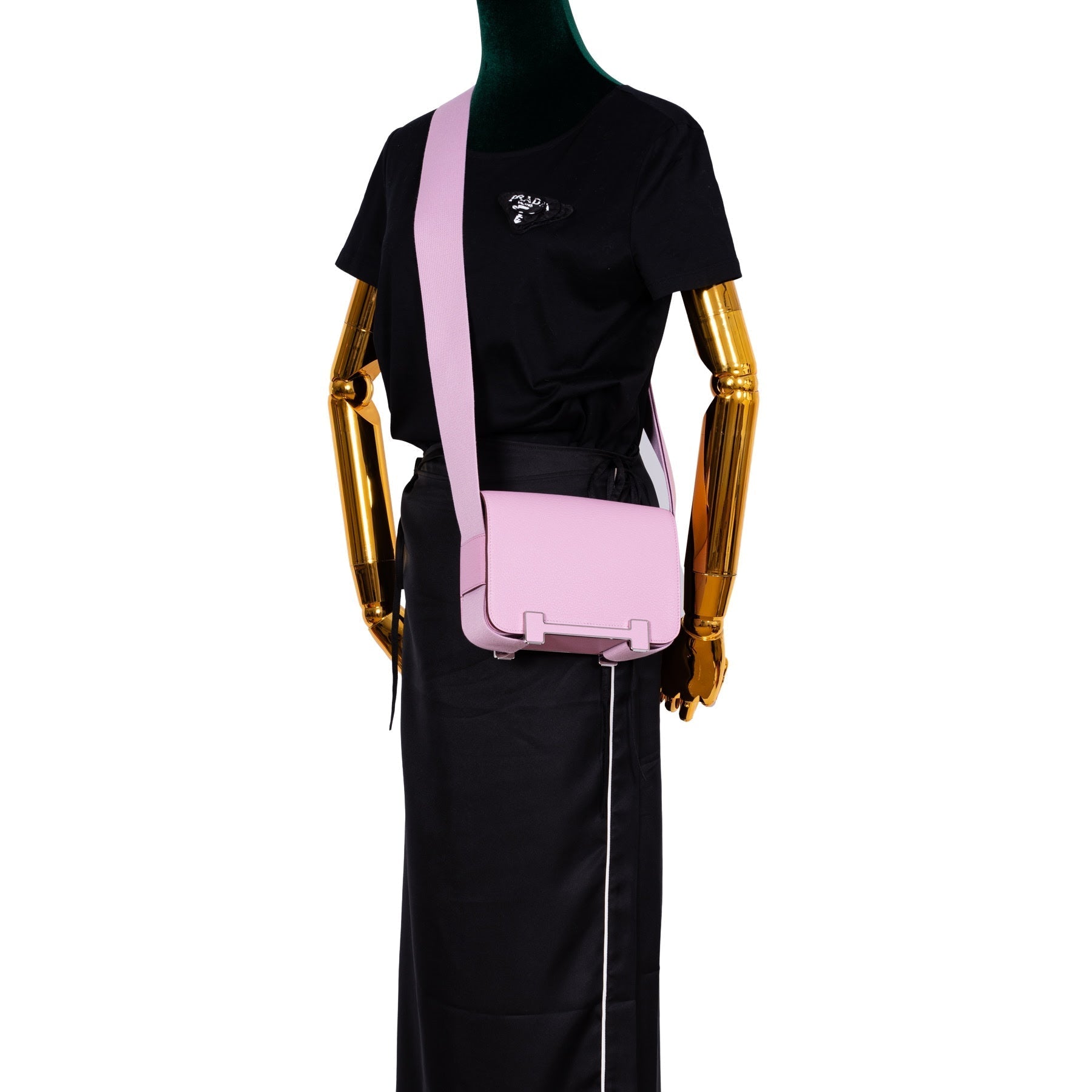 Hermès Geta Bag Mauve Sylvestre Mysore Goatskin with Palladium Hardware