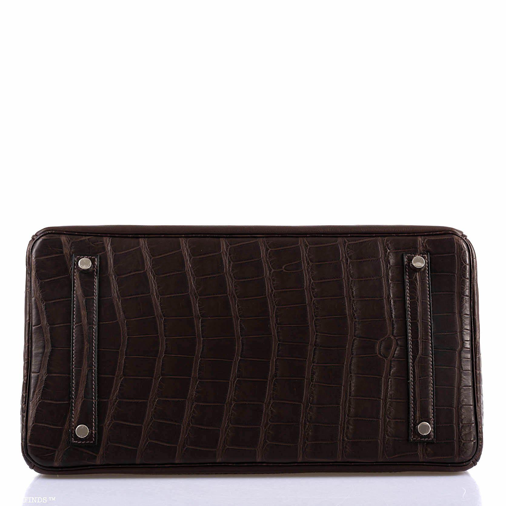 Hermès Ghillies Birkin 35 Matte Ebene Alligator & Swift with Palladium Hardware