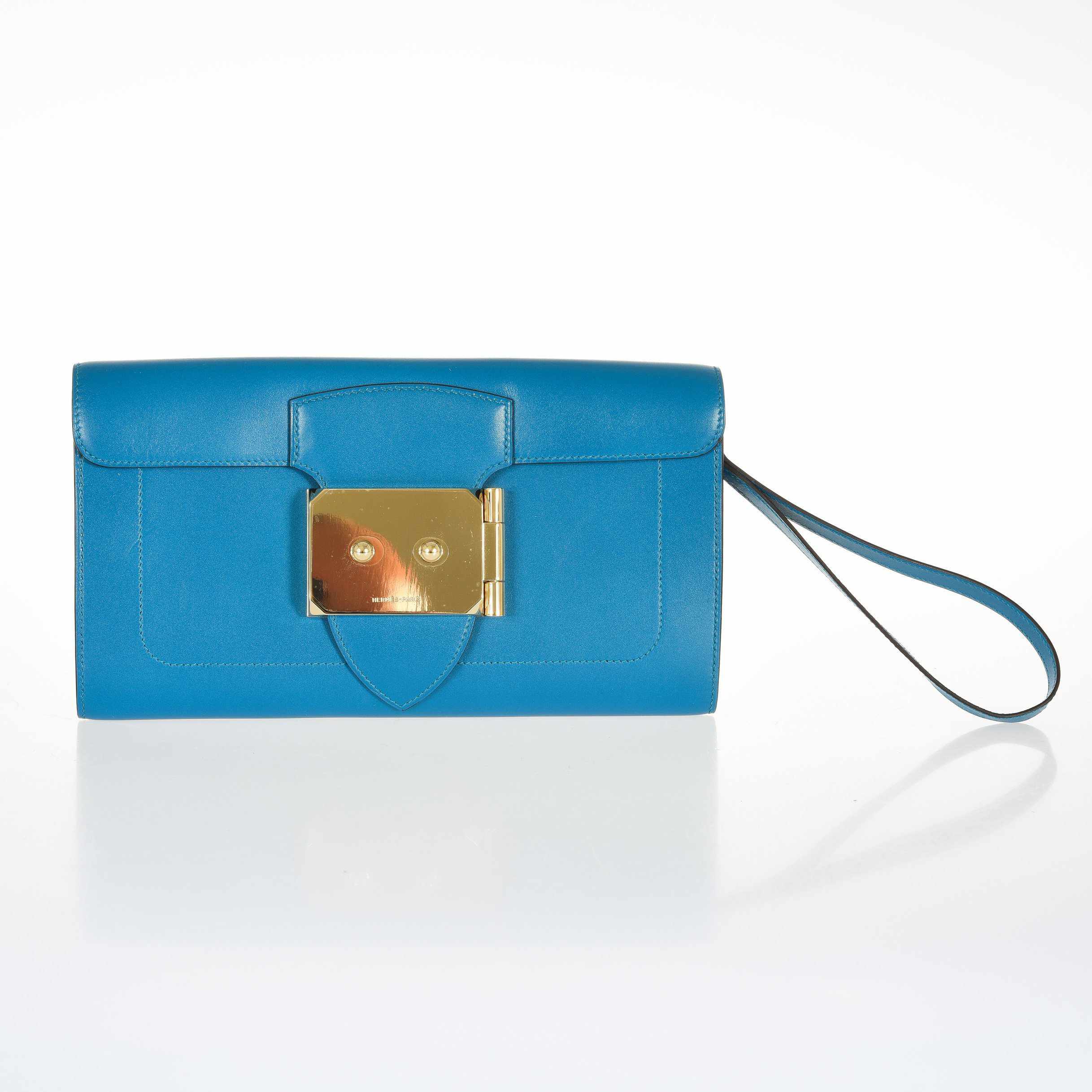 Hermès Goodlock Blue Izmir Calf Gold Hardware