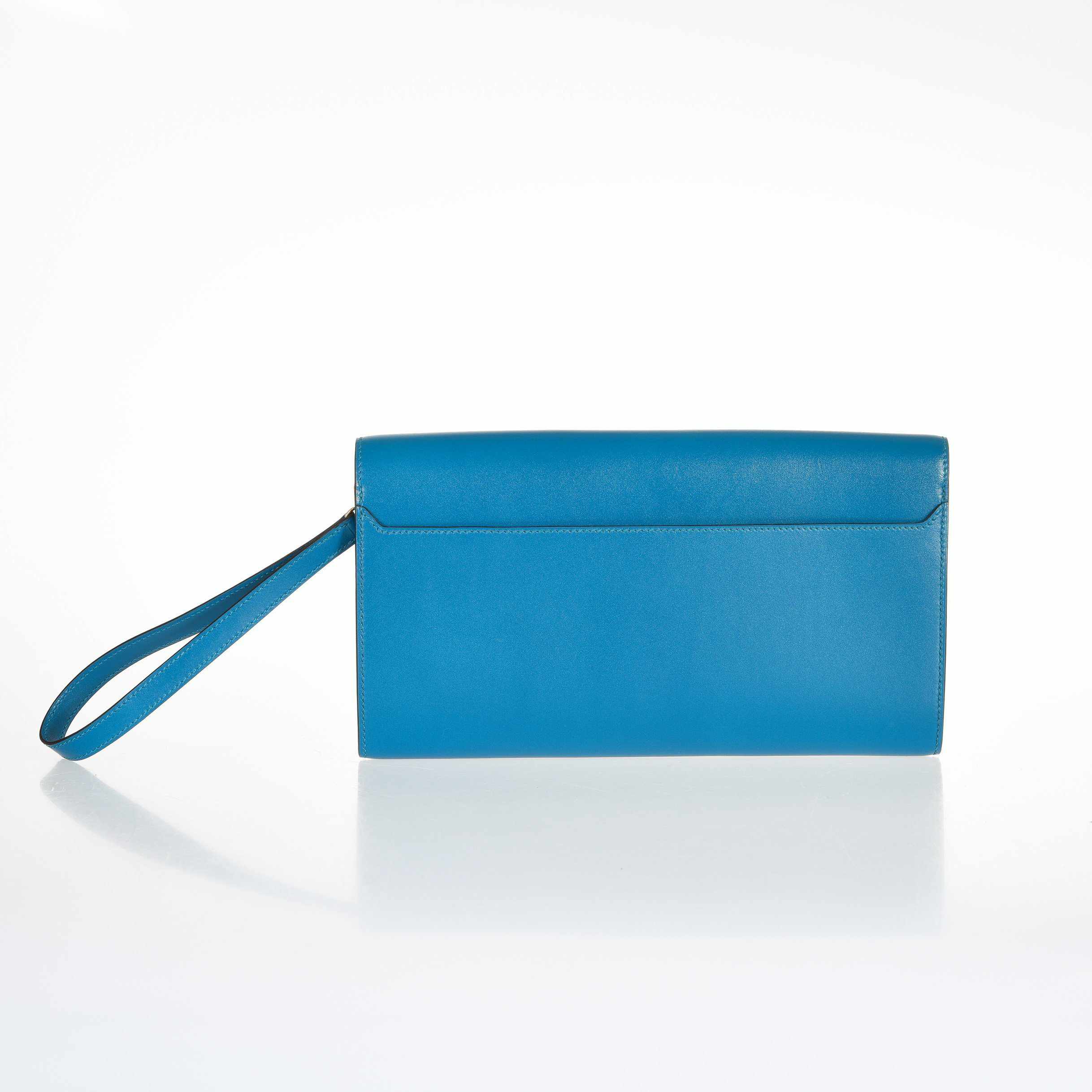 Hermès Goodlock Blue Izmir Calf Gold Hardware