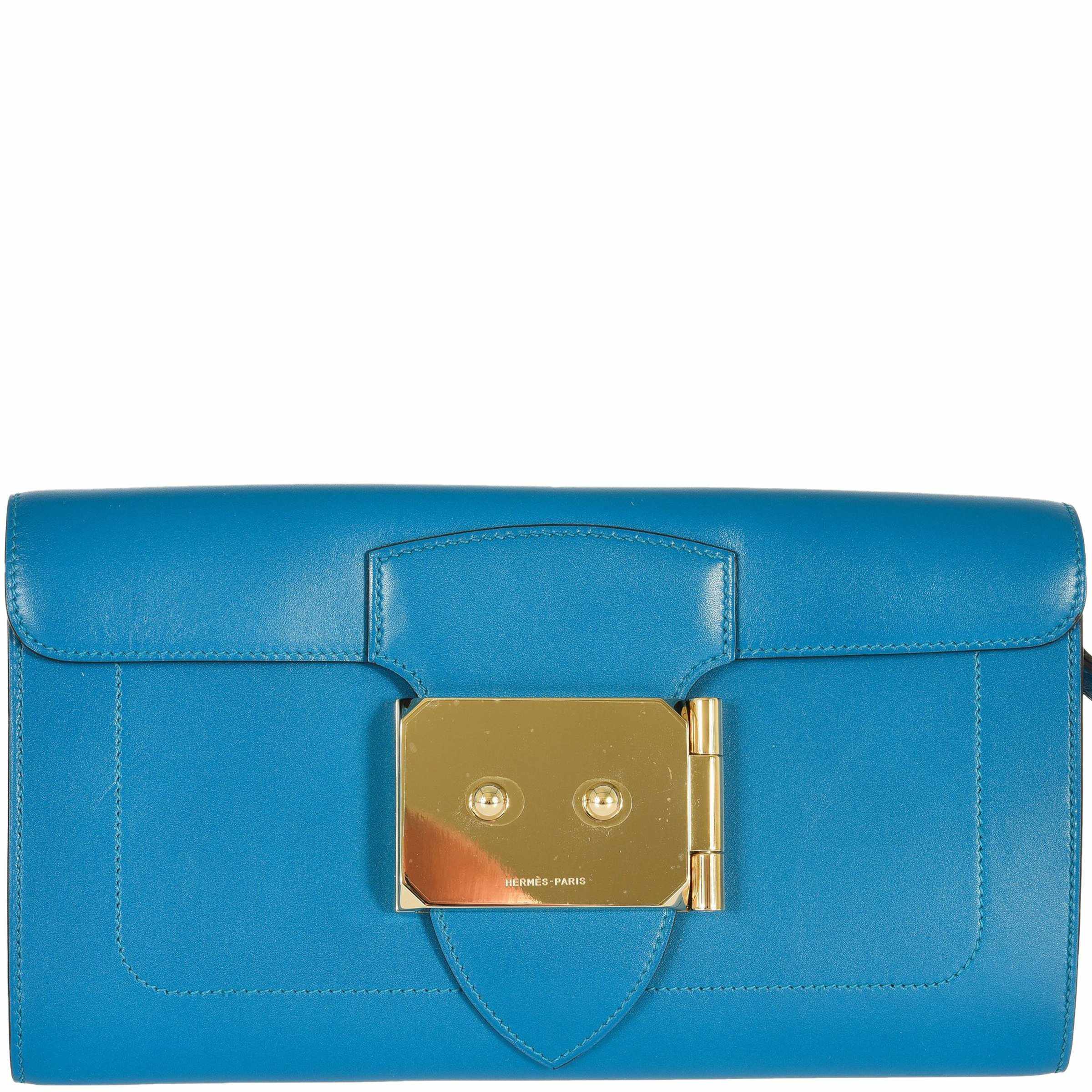 Hermès Goodlock Blue Izmir Calf Gold Hardware