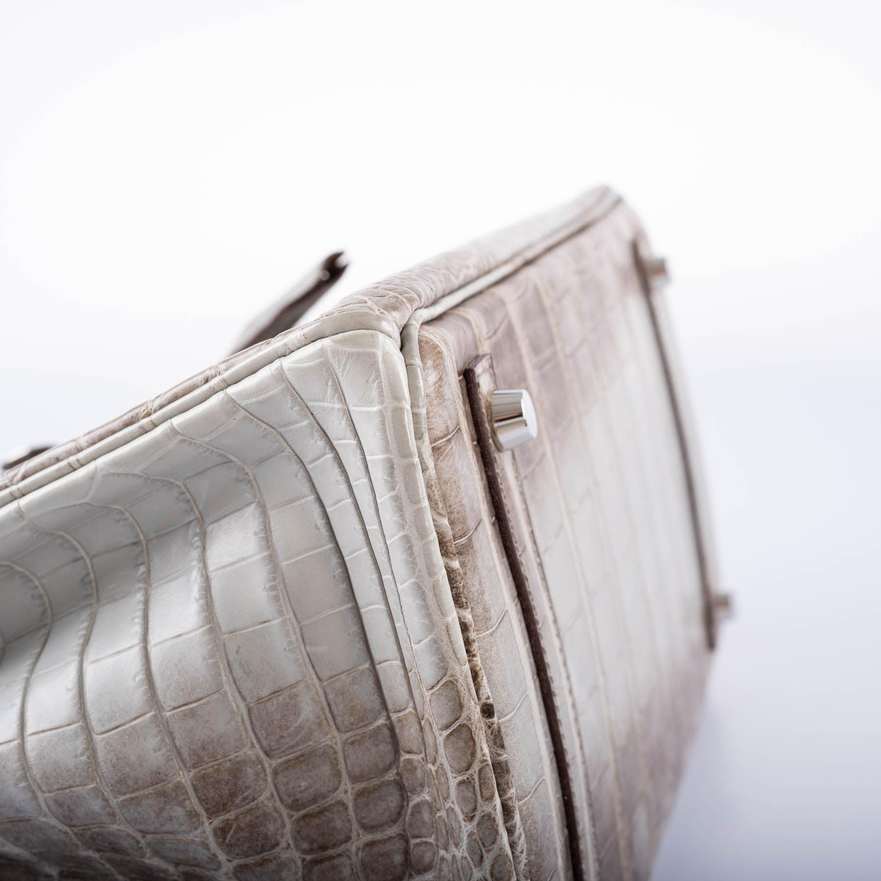 Hermès Gris Cendre Himalaya Birkin 30 Matte Nilo Crocodile with Palladium Hardware - 2013, Q Square