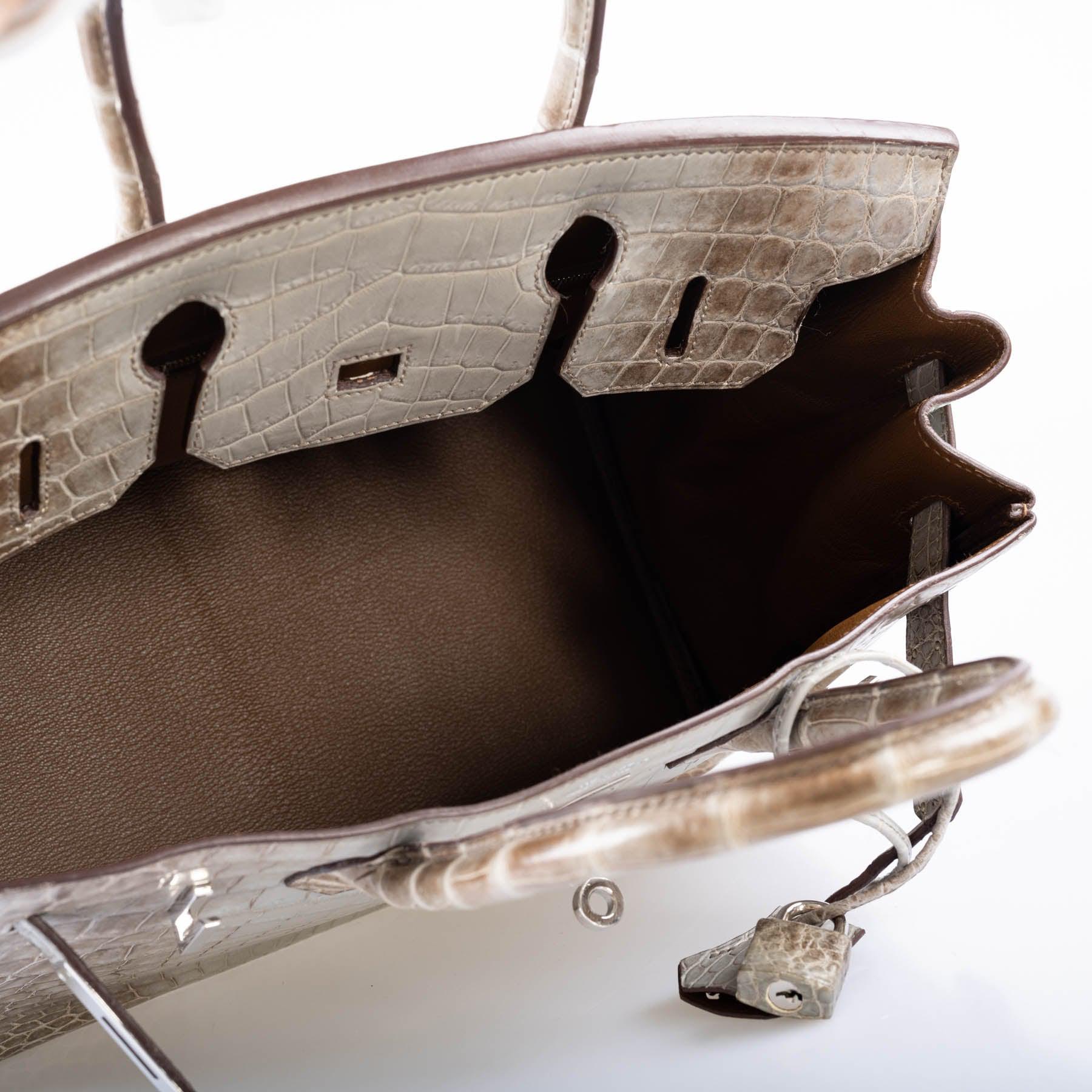Hermès Gris Cendre Himalaya Birkin 30 Matte Nilo Crocodile with Palladium Hardware - 2013, Q Square