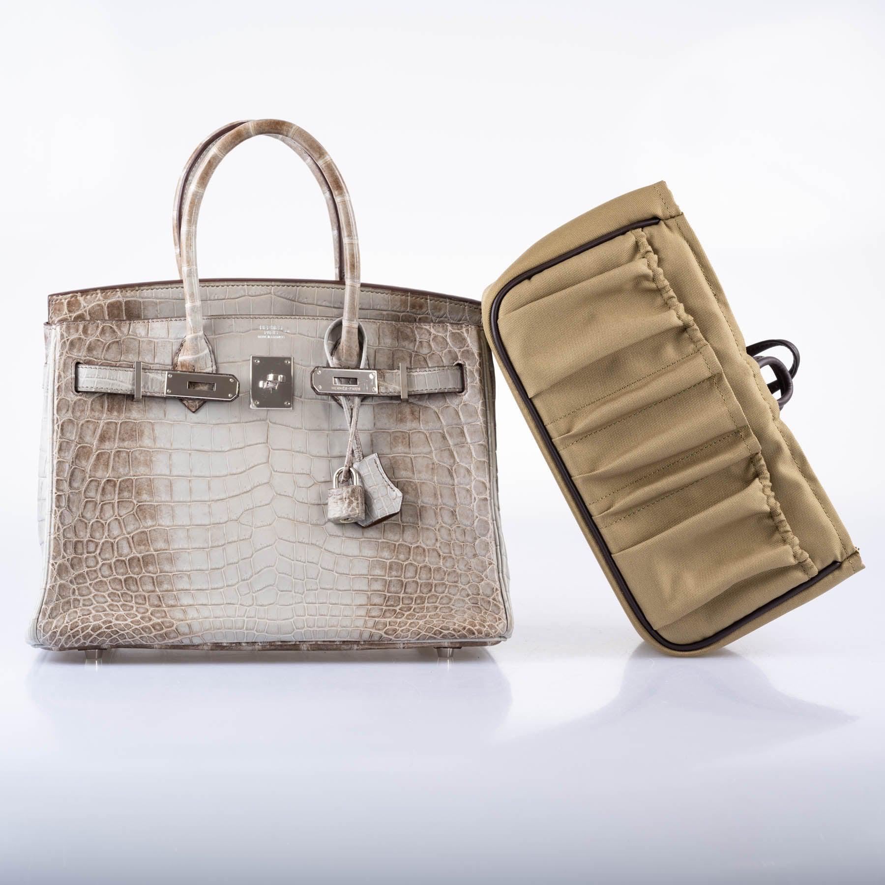 Hermès Gris Cendre Himalaya Birkin 30 Matte Nilo Crocodile with Palladium Hardware - 2013, Q Square
