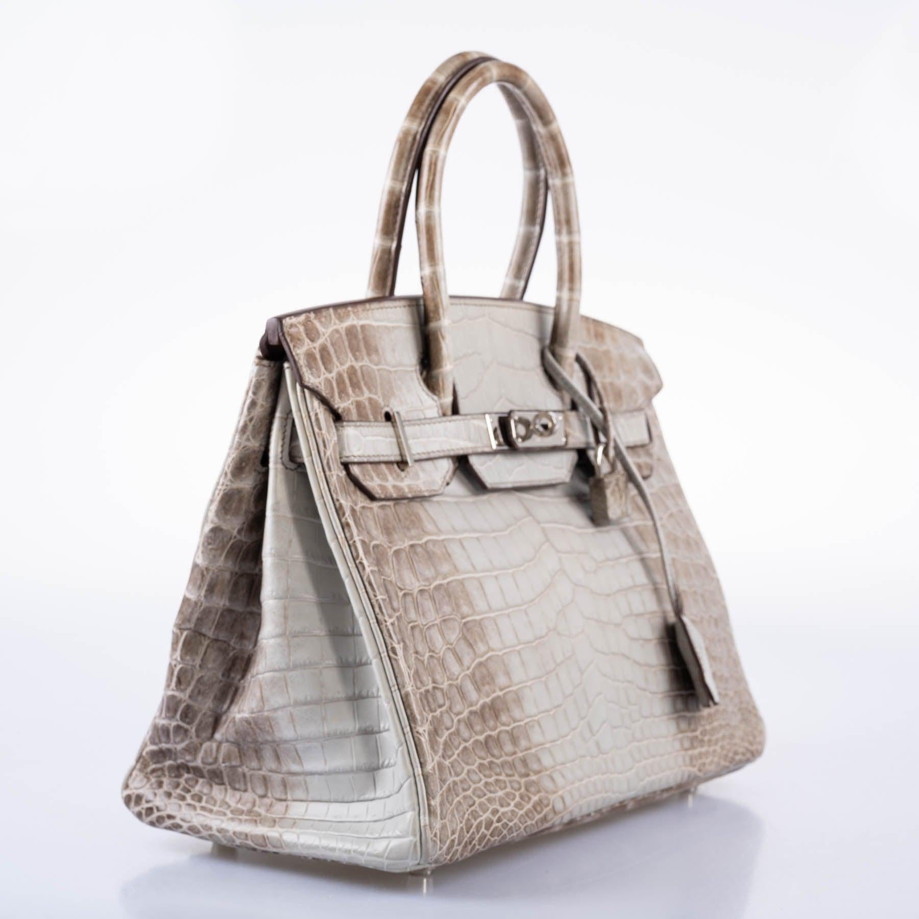 Hermès Gris Cendre Himalaya Birkin 30 Matte Nilo Crocodile with Palladium Hardware - 2013, Q Square