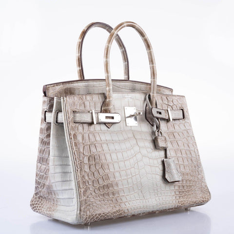 Hermès Gris Cendre Himalaya Birkin 30 Matte Nilo Crocodile with Palladium Hardware - 2013, Q Square