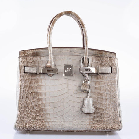 Hermès Gris Cendre Himalaya Birkin 30 Matte Nilo Crocodile with Palladium Hardware - 2013, Q Square