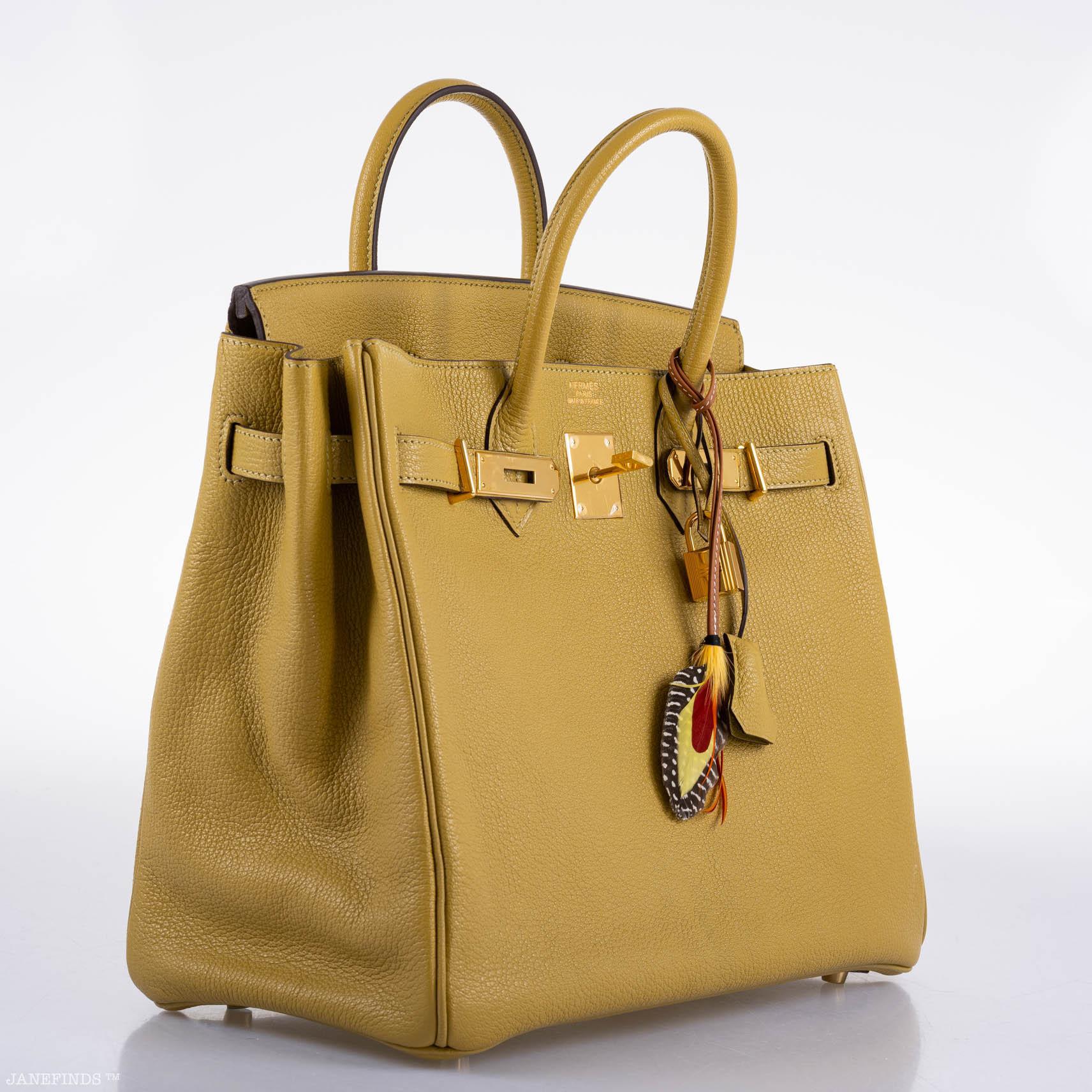Hermès HAC Birkin 32 Cardamom Chevre with Gold Hardware - 2008, L Square