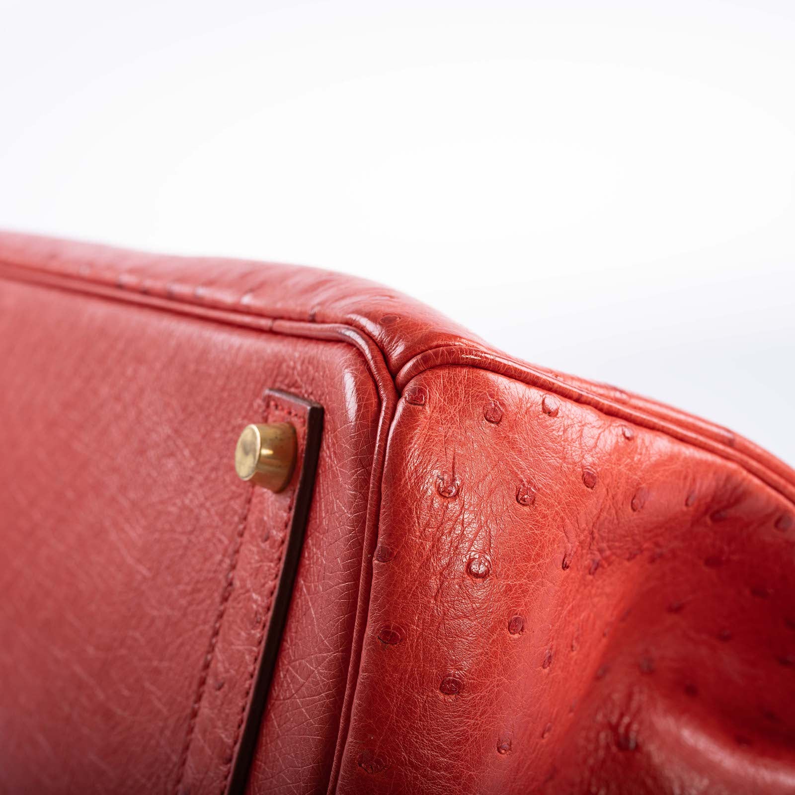 Hermès HAC Birkin 32 Rouge Vif Ostrich Gold Hardware