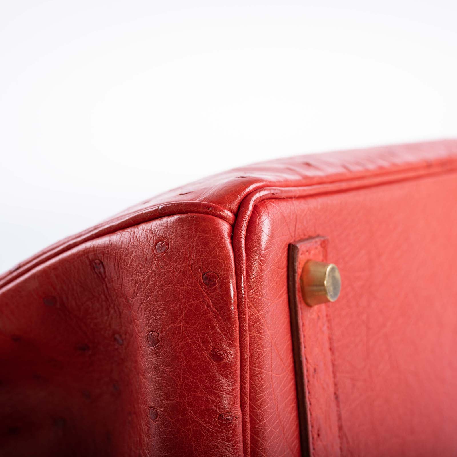 Hermès HAC Birkin 32 Rouge Vif Ostrich Gold Hardware