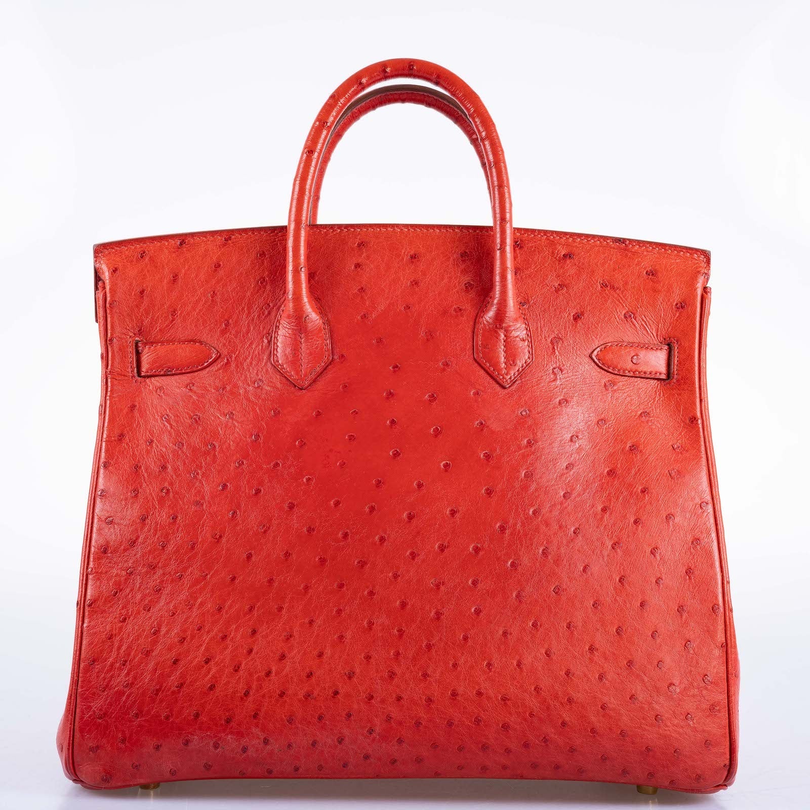 Hermès HAC Birkin 32 Rouge Vif Ostrich Gold Hardware