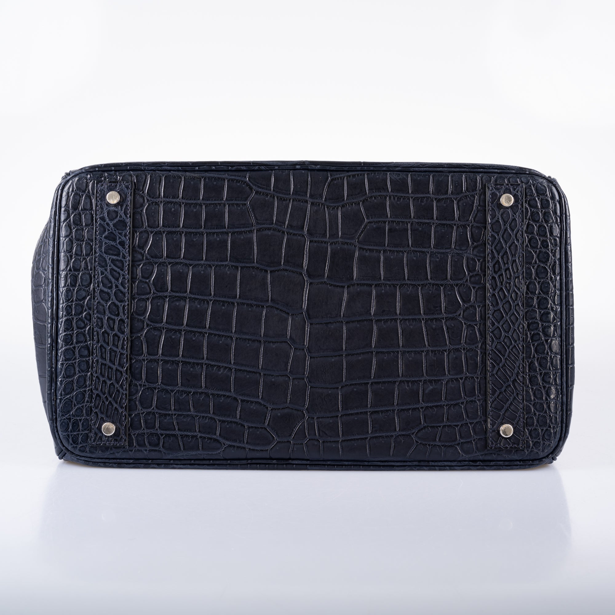 Hermès HAC Birkin 40 Blue Marine Matte Porosus Crocodile Palladium Hardware