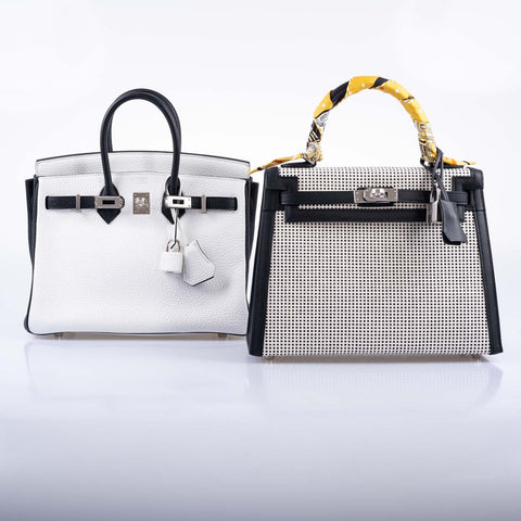 Hermès HSS Birkin 25 Black and White Togo with Palladium Hardware