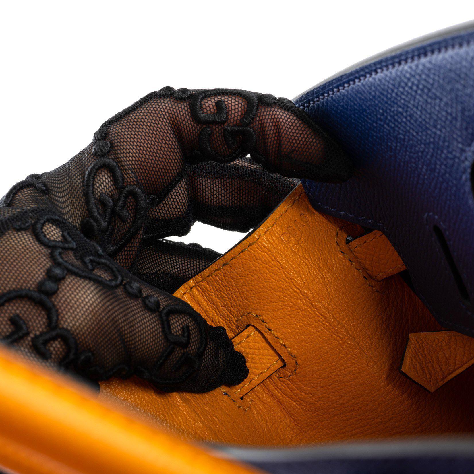 Hermès HSS Birkin 25 Jaune D’Or & Blue Electric Epsom Brushed Palladium Hardware - 2018, C