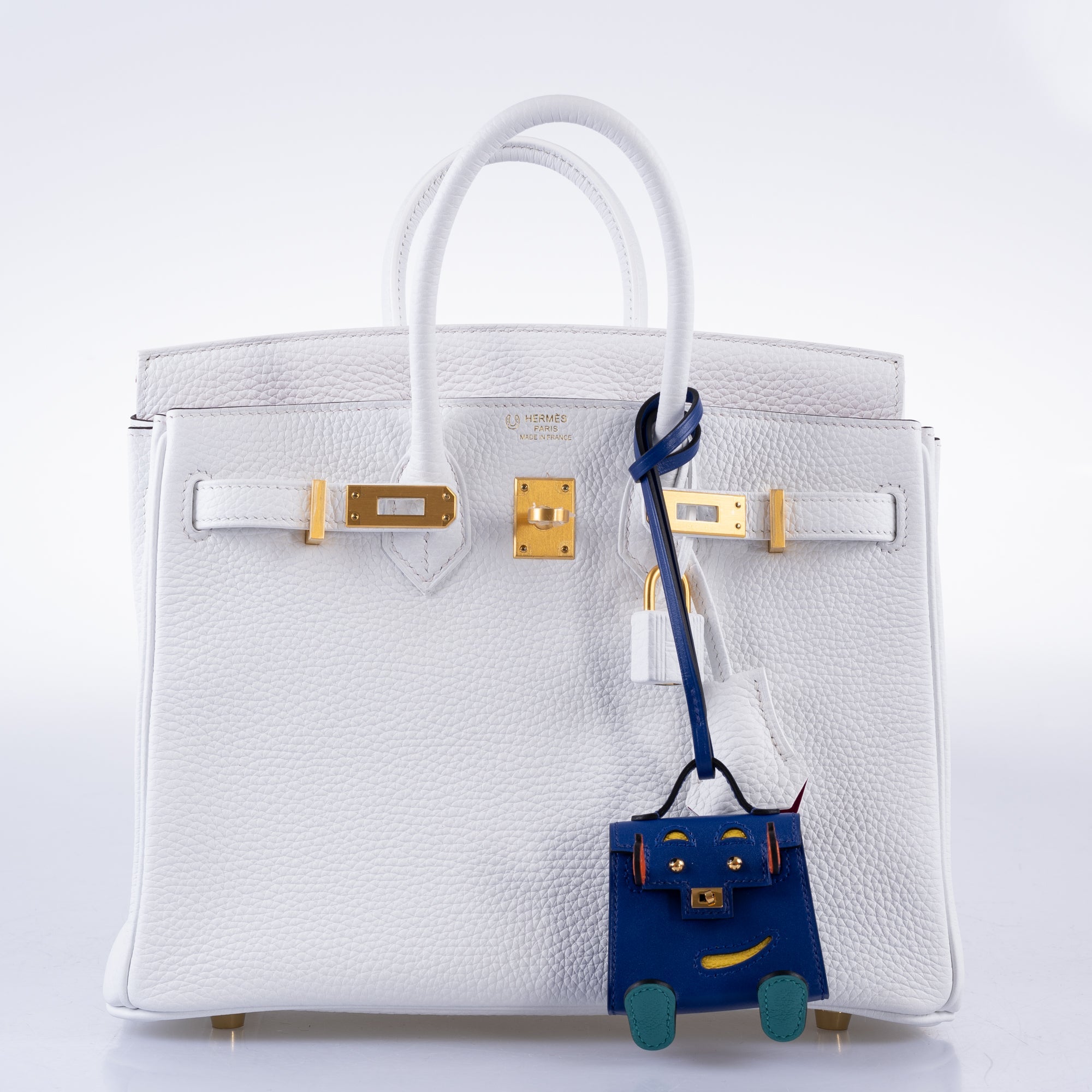 Hermès HSS Birkin 25 White Togo and Rose Pourpre Interior with Brushed Gold Hardware