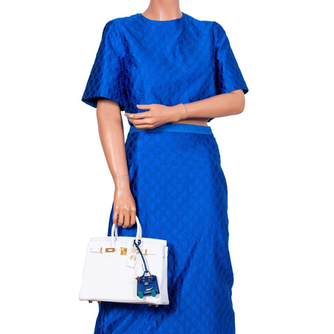Hermès HSS Birkin 25 White Togo and Rose Pourpre Interior with Brushed Gold Hardware - 2021, Z