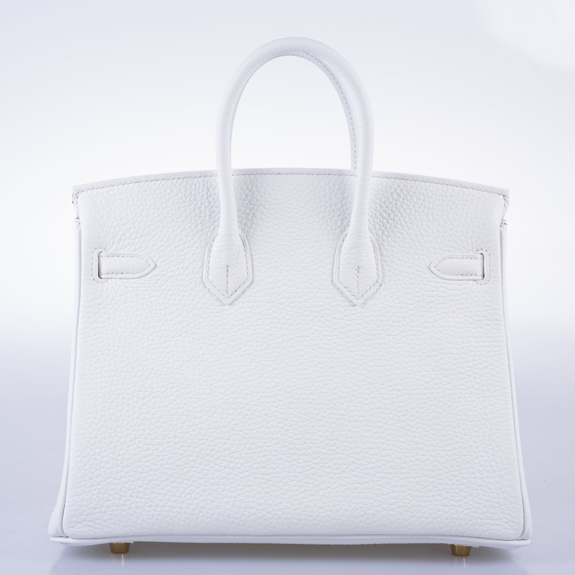 Hermès HSS Birkin 25 White Togo and Rose Pourpre Interior with Brushed Gold Hardware