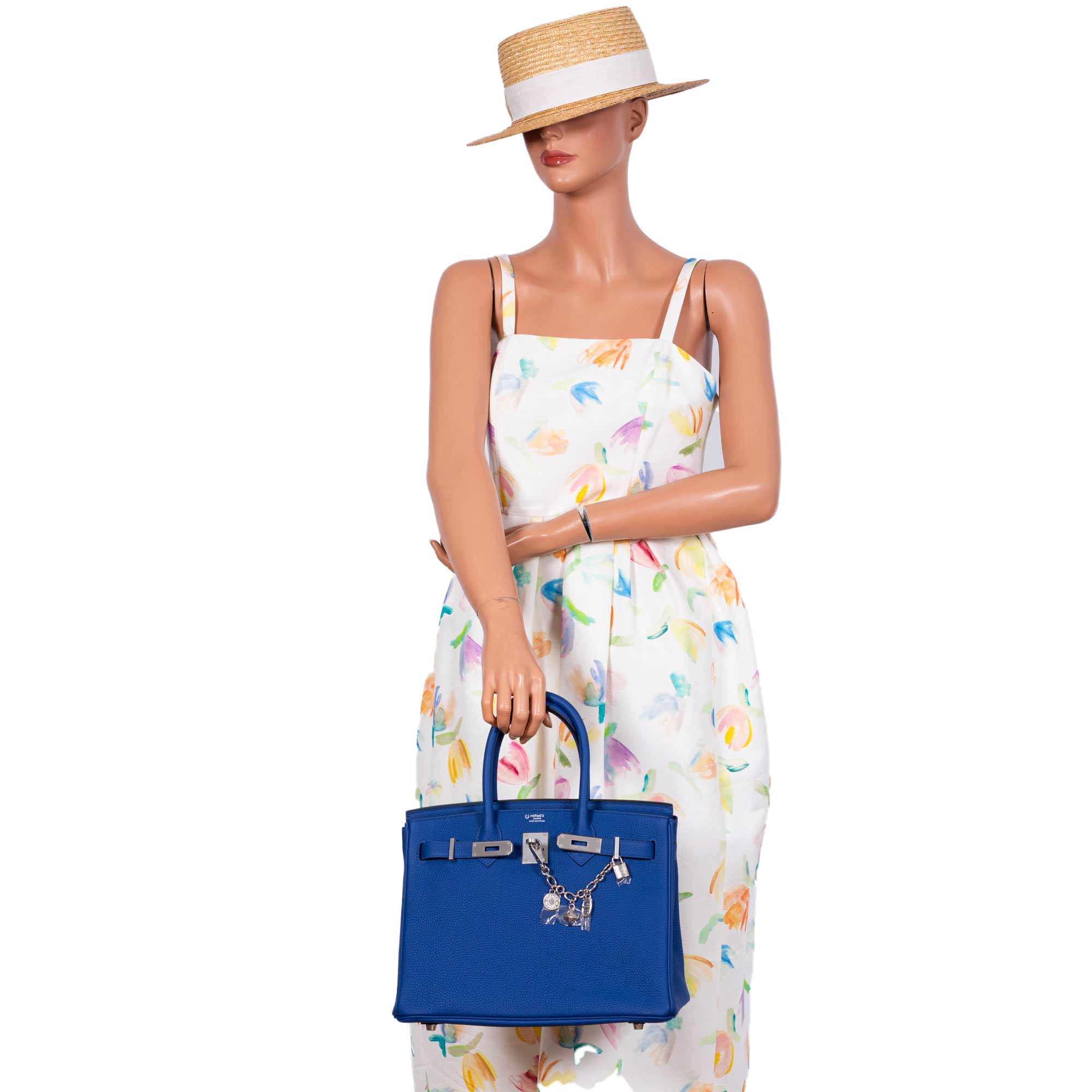 Hermès HSS Birkin 30 Blue Electric Togo with Brushed Palladium Hardware