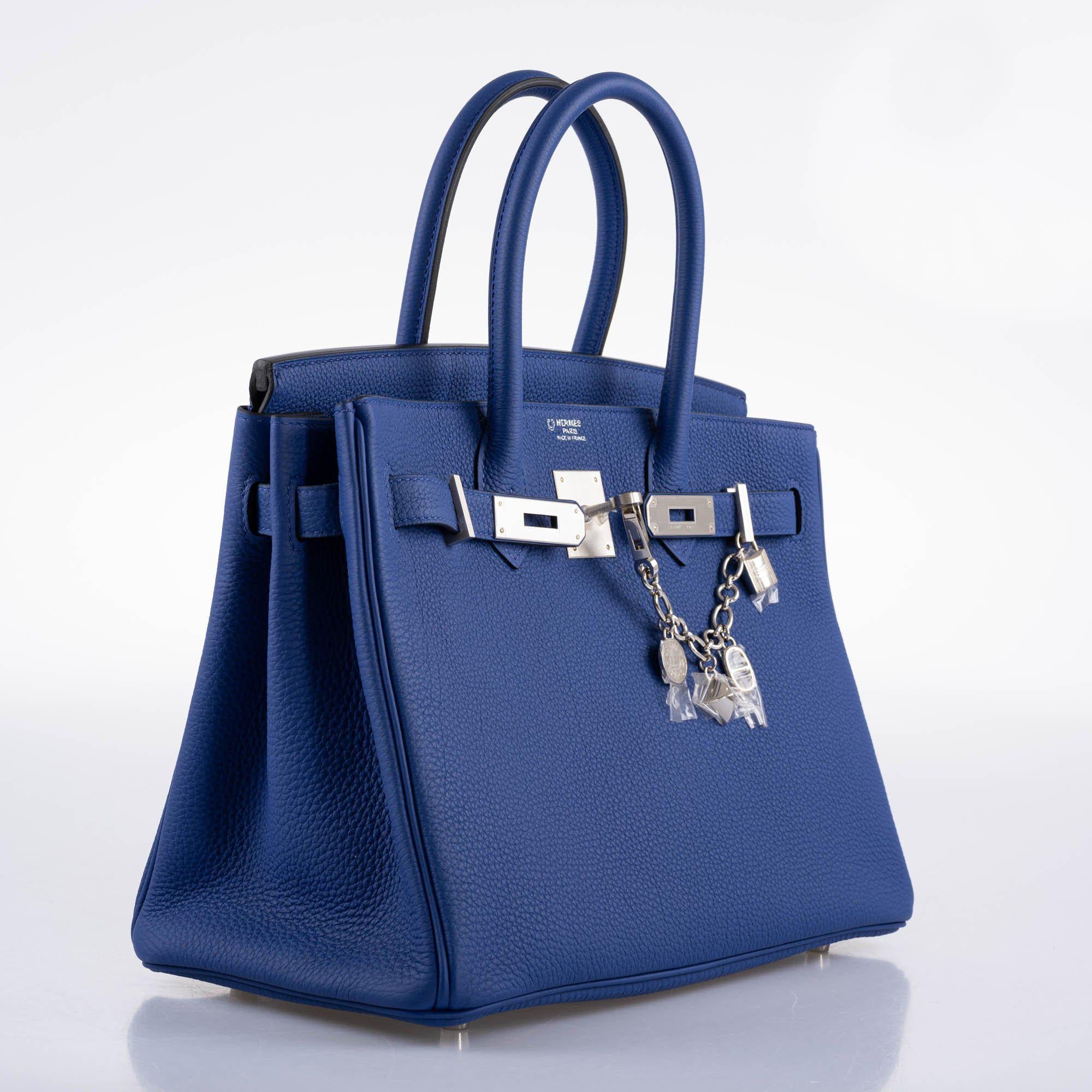 Hermès HSS Birkin 30 Blue Electric Togo with Brushed Palladium Hardware - 2019, D