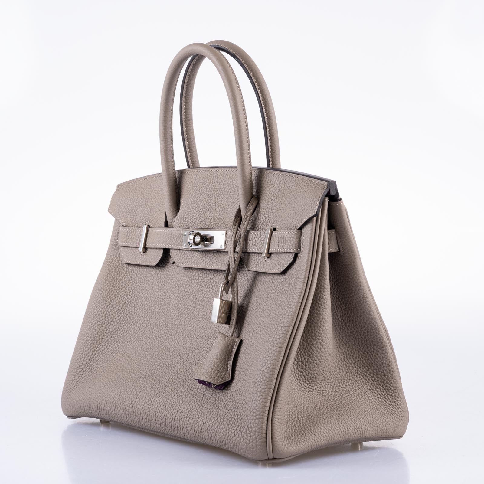 Hermès HSS Birkin 30 Gris Asphalte Togo with Cassis Interior with Palladium Hardware