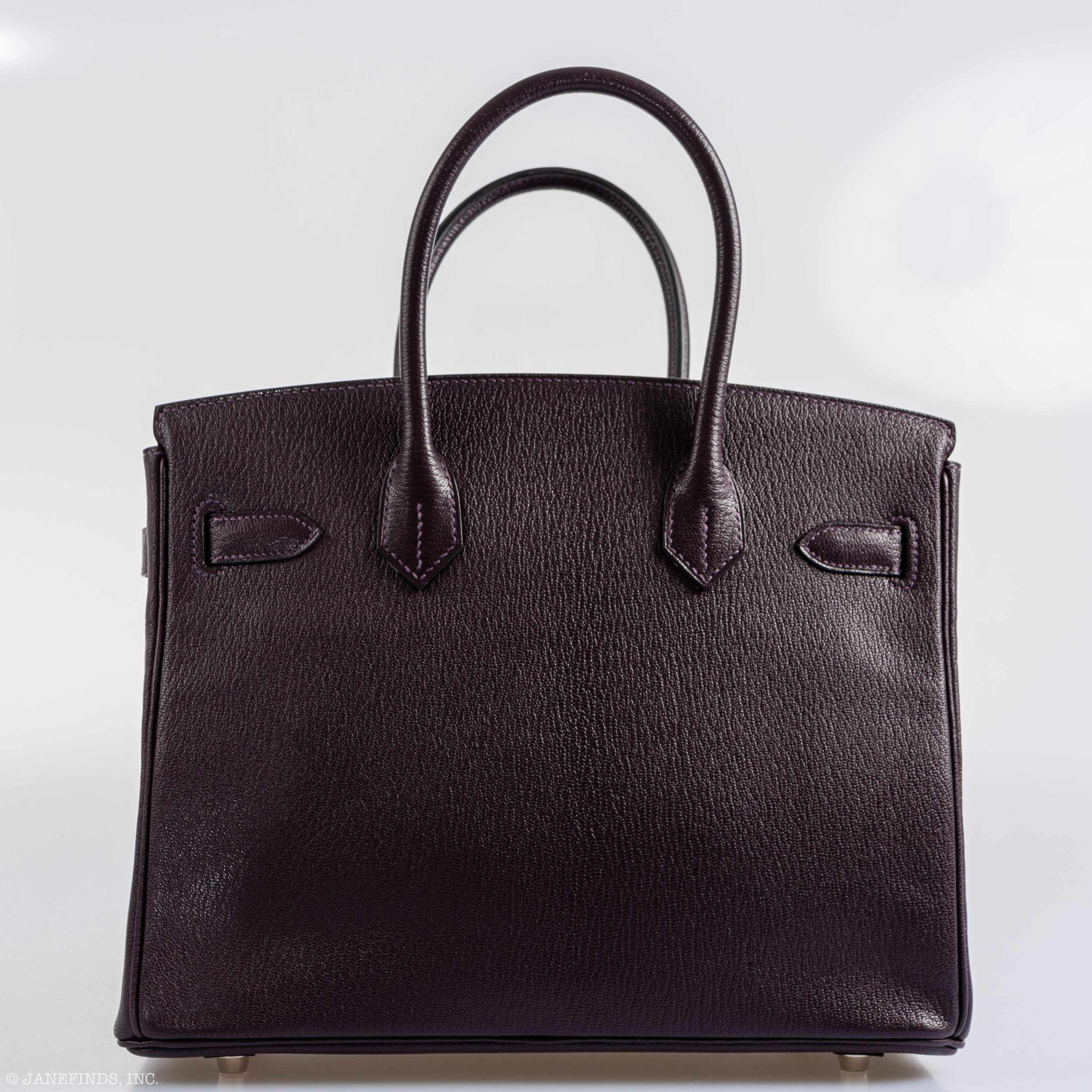Hermès HSS Birkin 30 Raisin Chevre & Vert Anglais Brushed Palladium Hardware - 2015