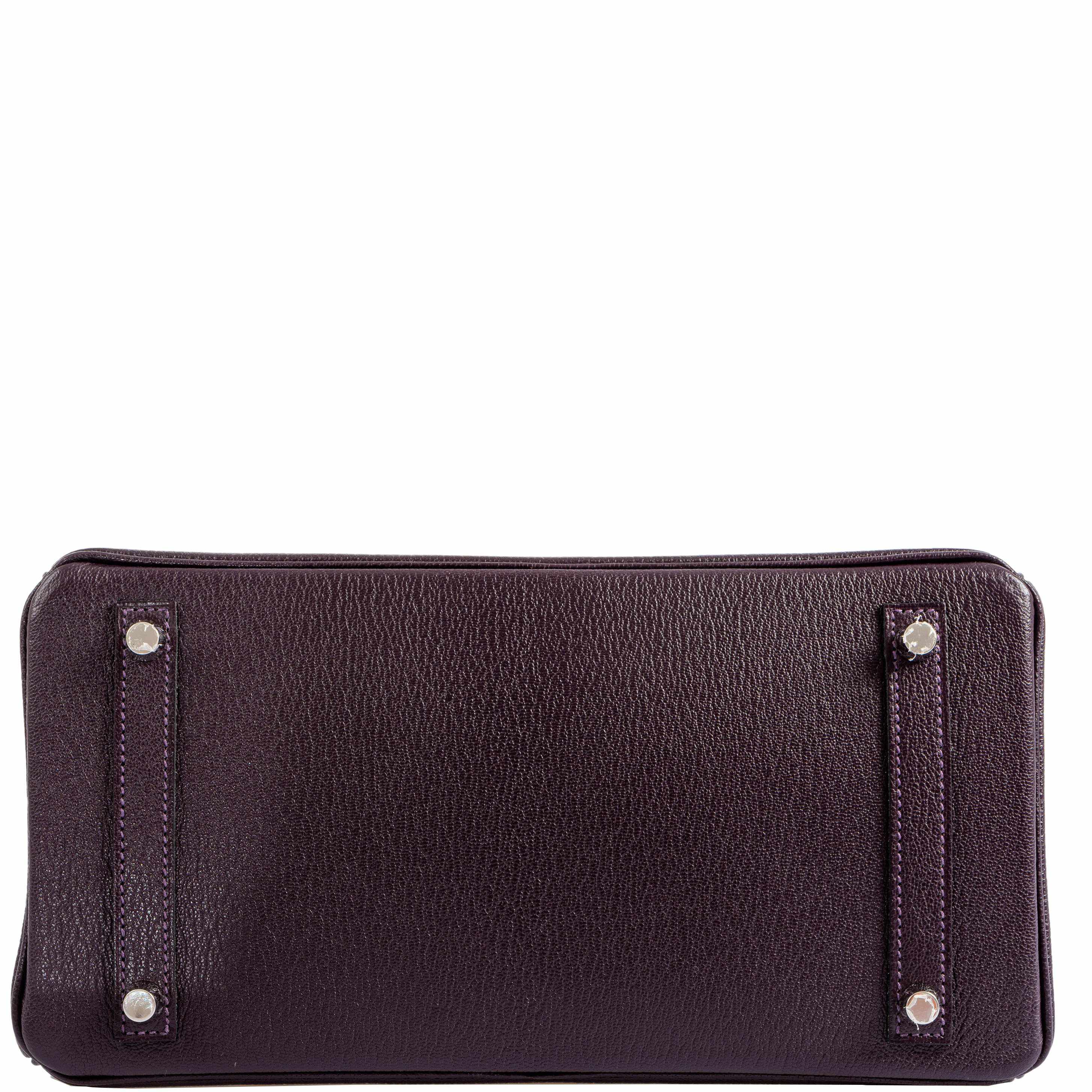 Hermès HSS Birkin 30 Raisin Chevre & Vert Anglais Brushed Palladium Hardware - 2015