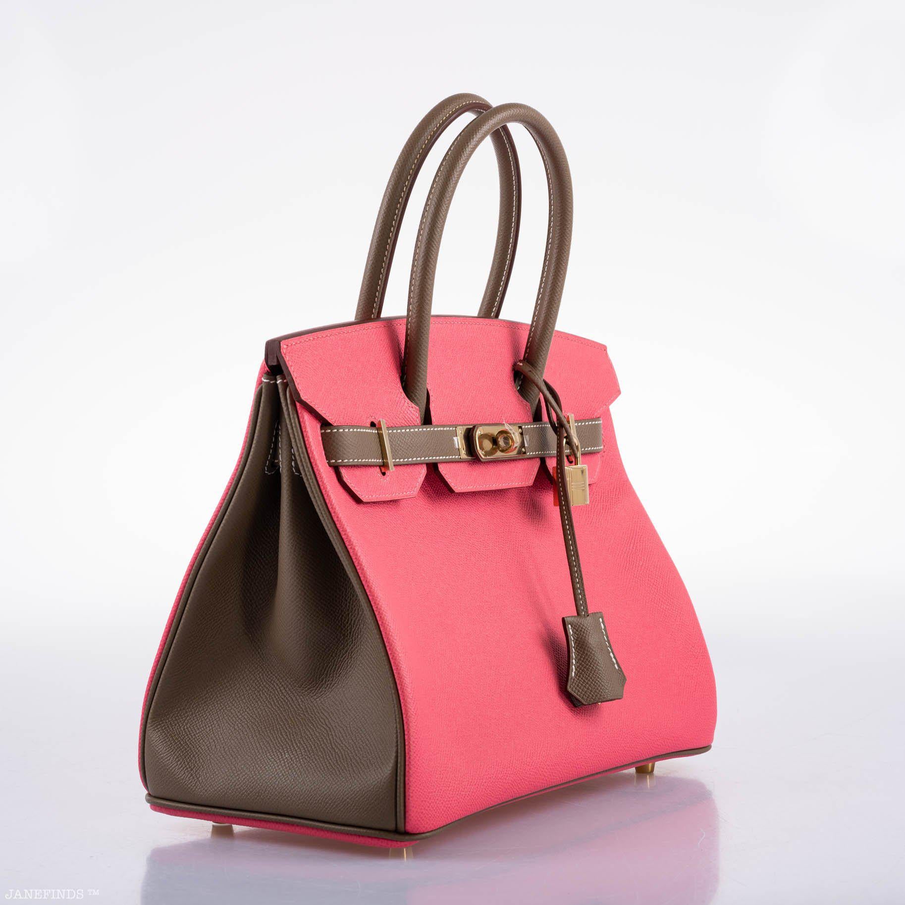 Hermès HSS Birkin 30 Rose Azalee & Etoupe Epsom with Permabrass Hardware - 2017, A