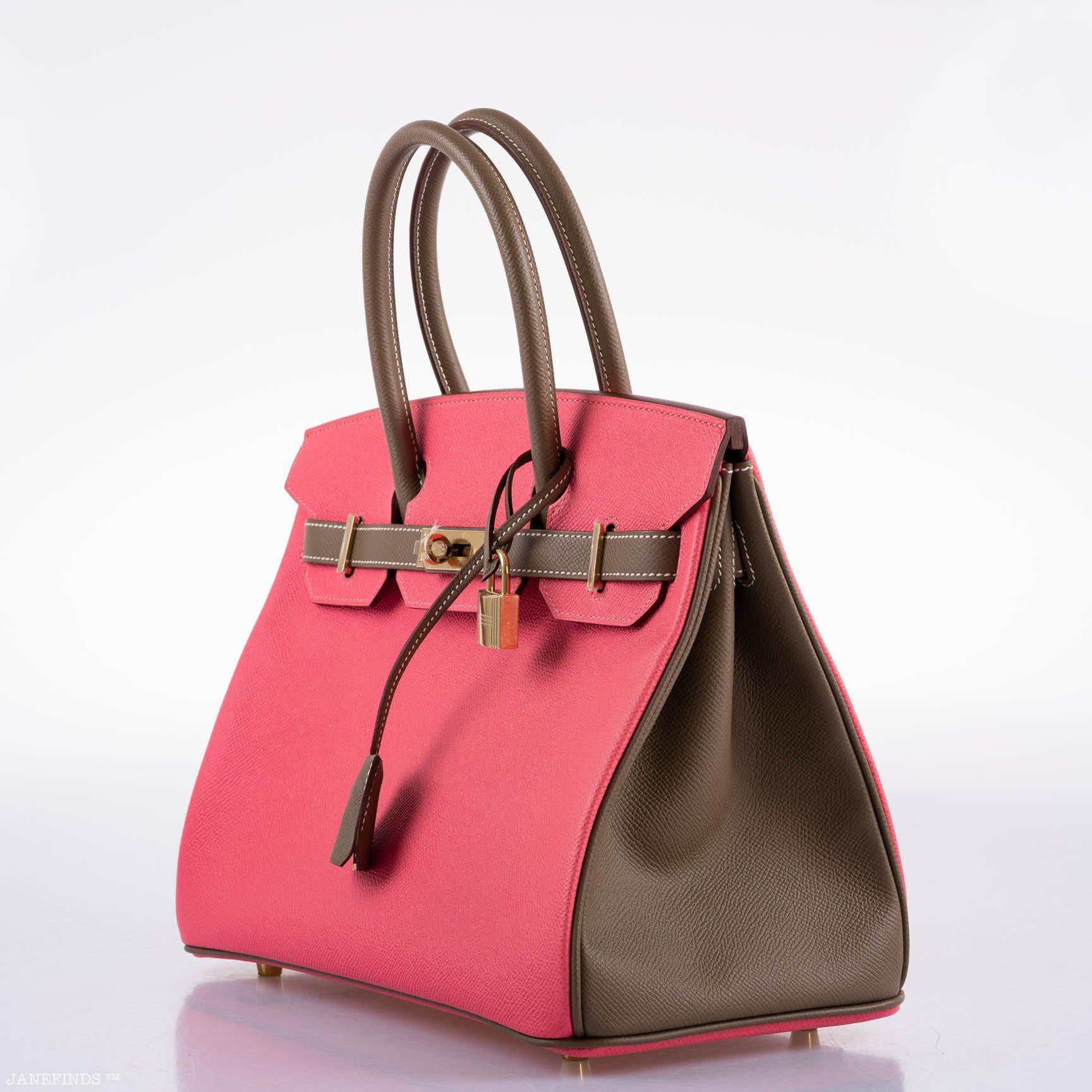 Hermès HSS Birkin 30 Rose Azalee & Etoupe Epsom with Permabrass Hardware - 2017, A