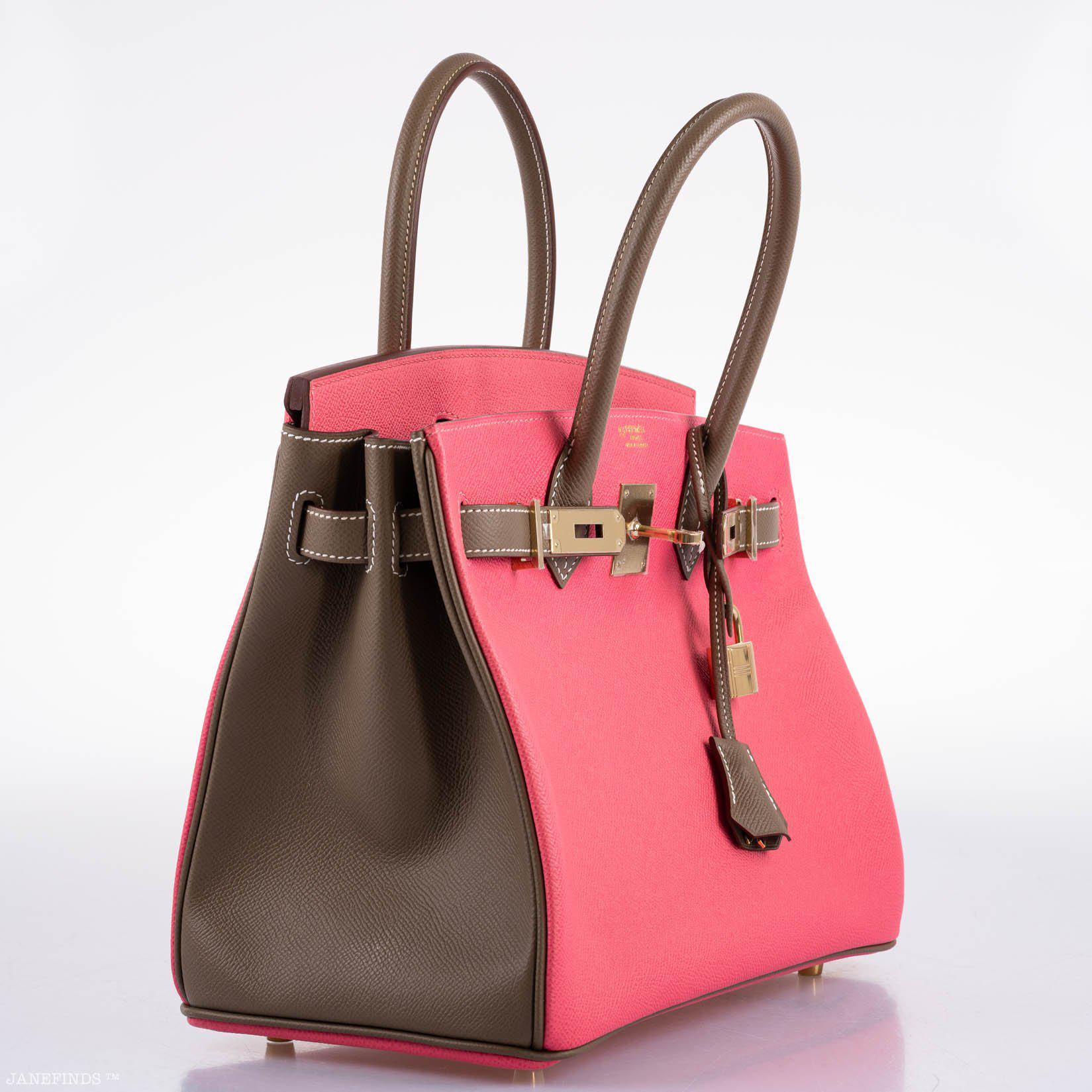 Hermès HSS Birkin 30 Rose Azalee & Etoupe Epsom with Permabrass Hardware - 2017, A