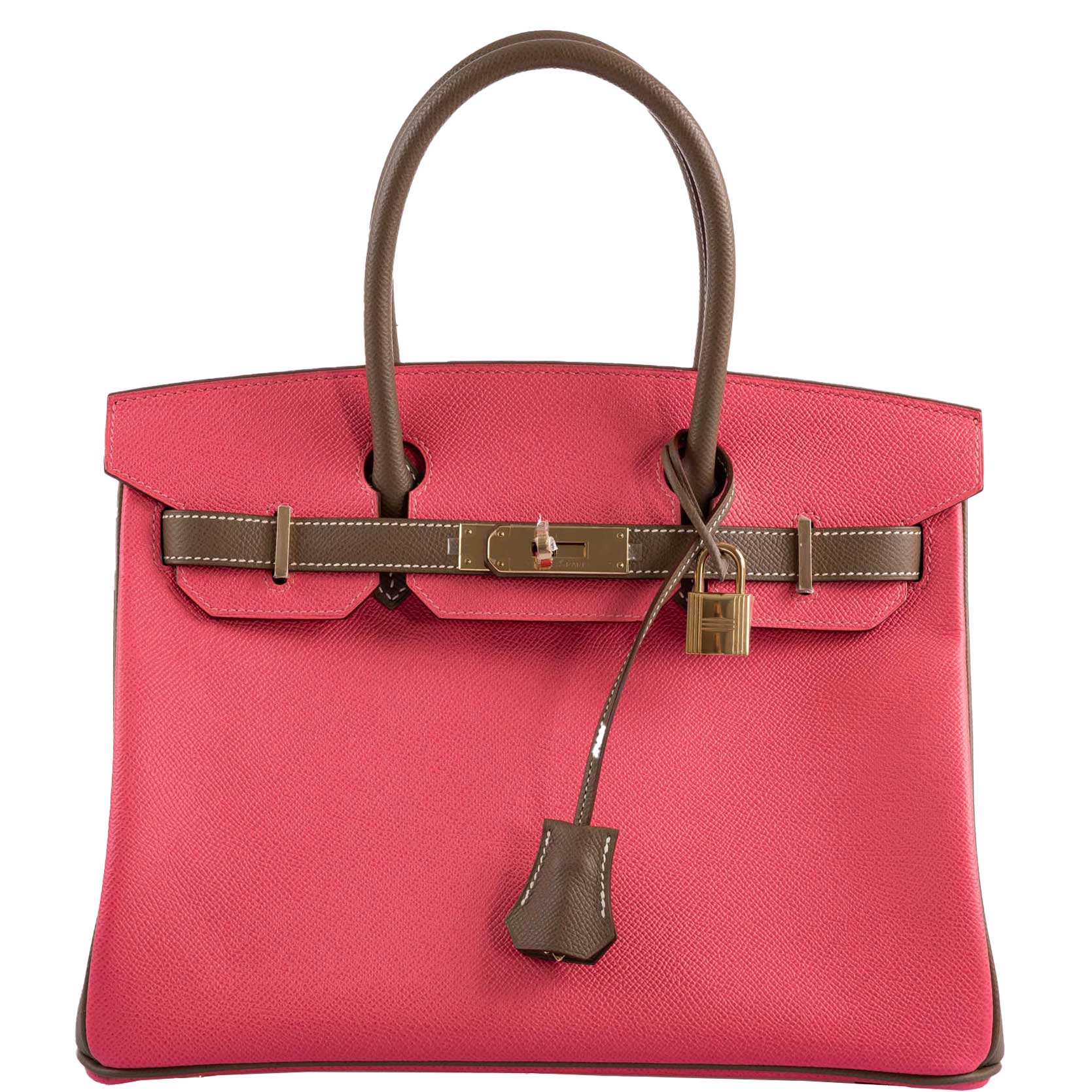 Hermès Horseshoe Stamp (HSS) Bicolor Gris Asphalte and Rose Azalee Birkin  30cm of Epsom Leather with Permabrass Hardware, Handbags & Accessories  Online, Ecommerce Retail