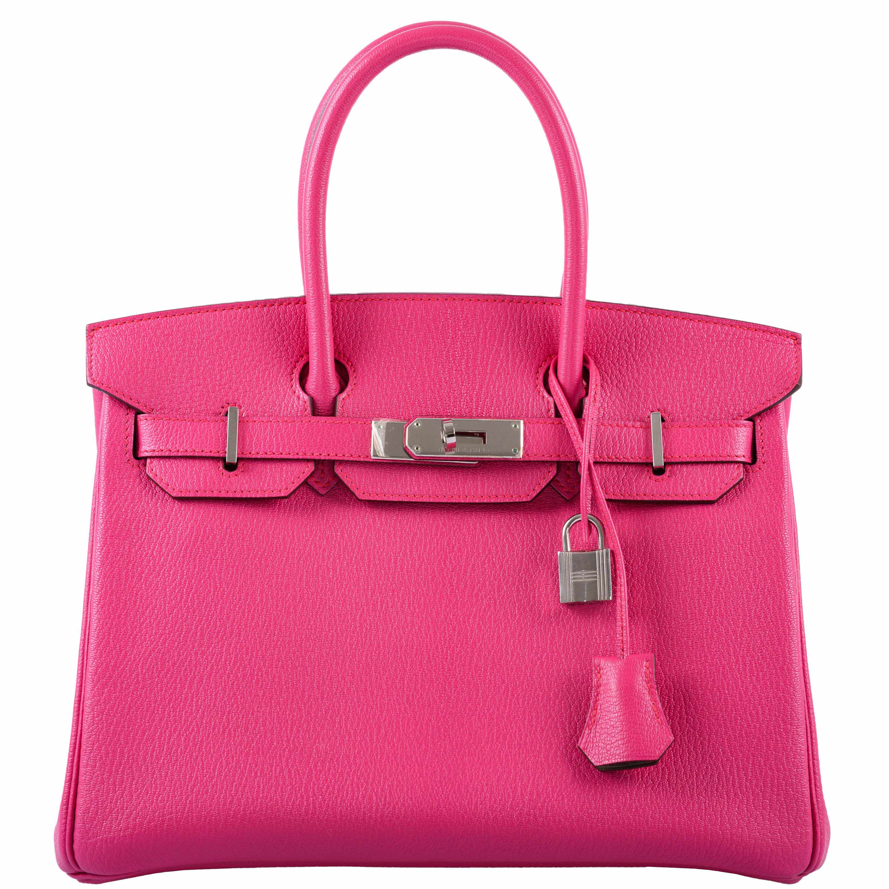 Hermès HSS Birkin 30 Rose Shocking Chevre Leather & Etoupe Palladium Hardware - 2014, R Square