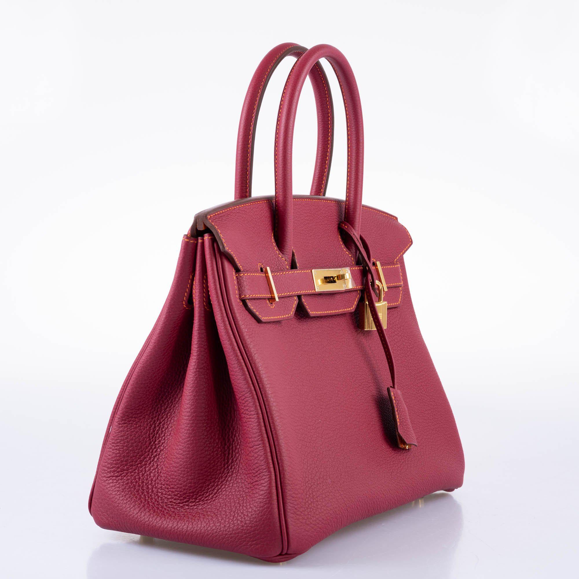 Hermès HSS Birkin 30 Rubis Togo & Orange H with Gold Hardware - 2015, T