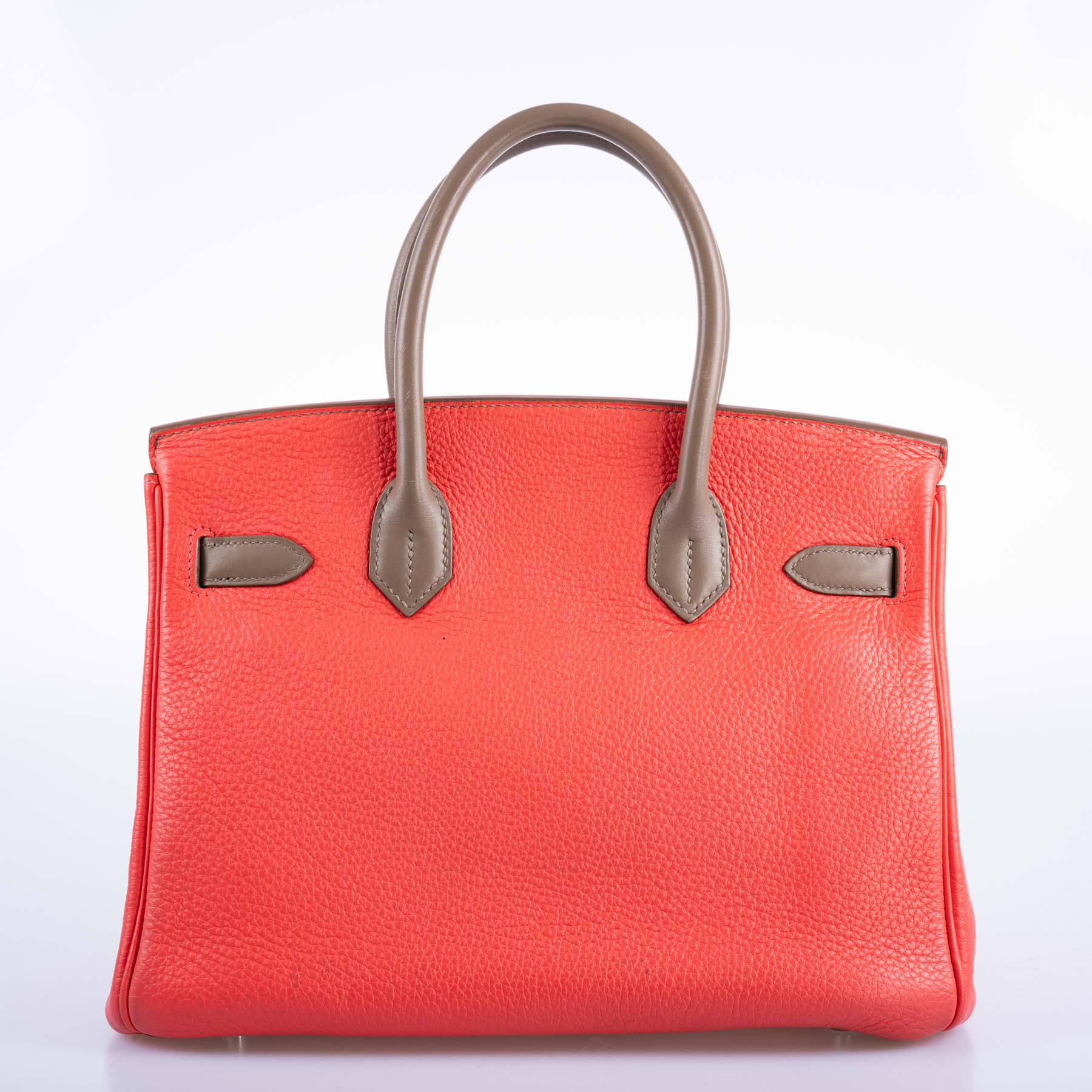 Hermès HSS Birkin 30 Tri-Color Rose Jaipur, Etoupe, Argile Clemence and Swift Brushed Palladium Hardware