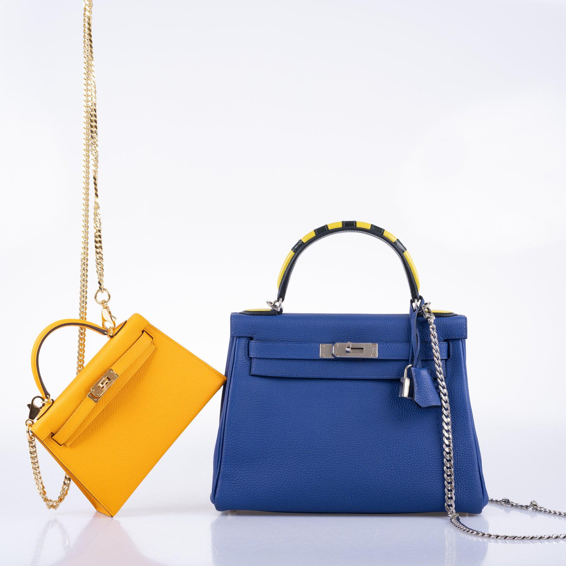 Hermès HSS Kelly 20 Mini II Sellier Moutard Epsom & Gris Perle Gold Hardware