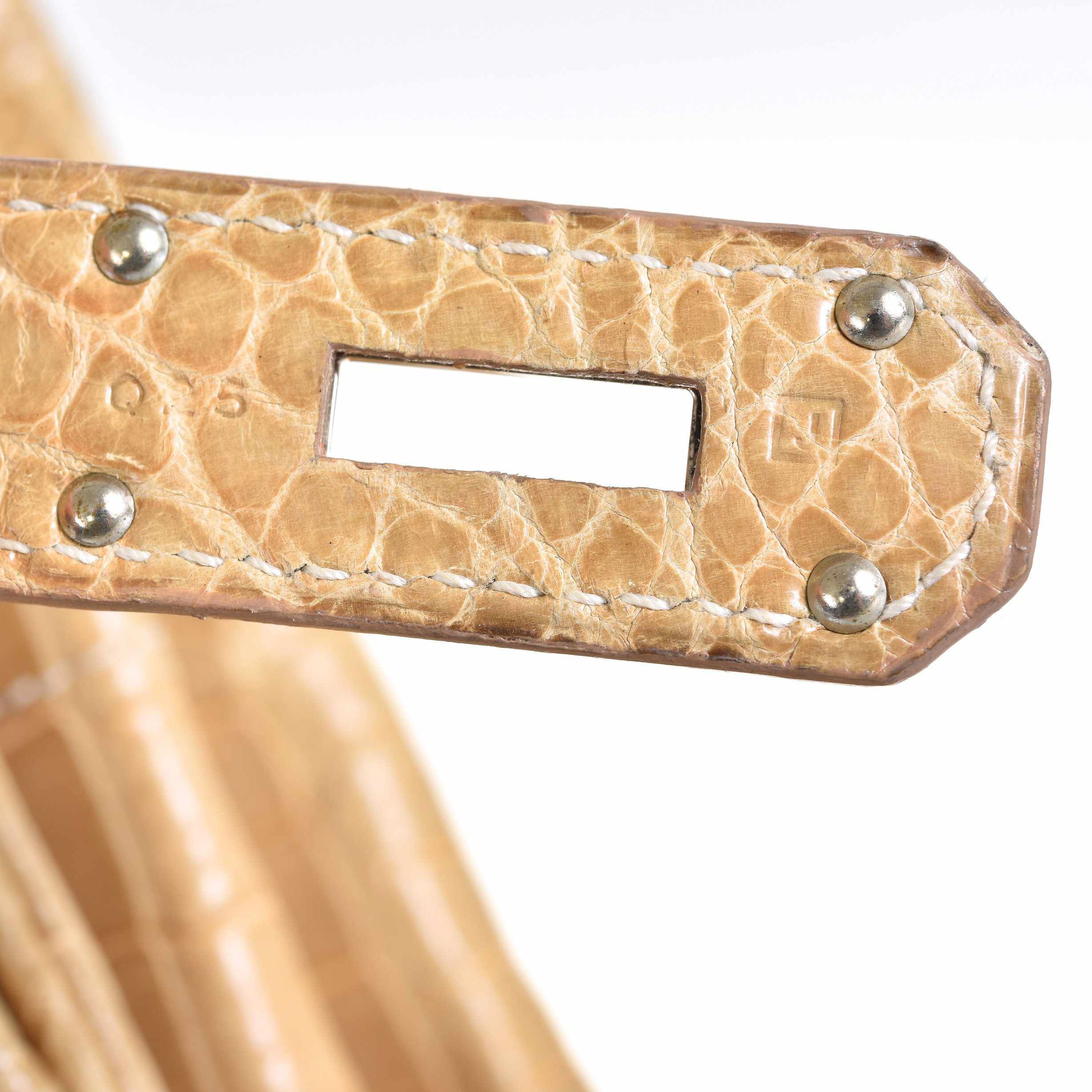 Hermès Haut à Courroies (HAC) 40 Poussière Shiny Porosus Crocodile Palladium Hardware