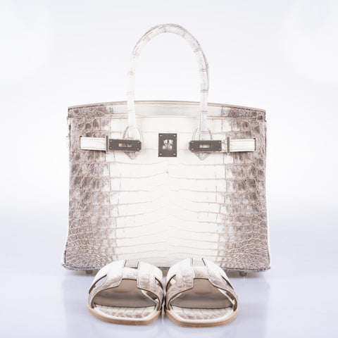 Hermès Himalayan Oran Sandals Matte Niloticus Crocodile 37 Blanc