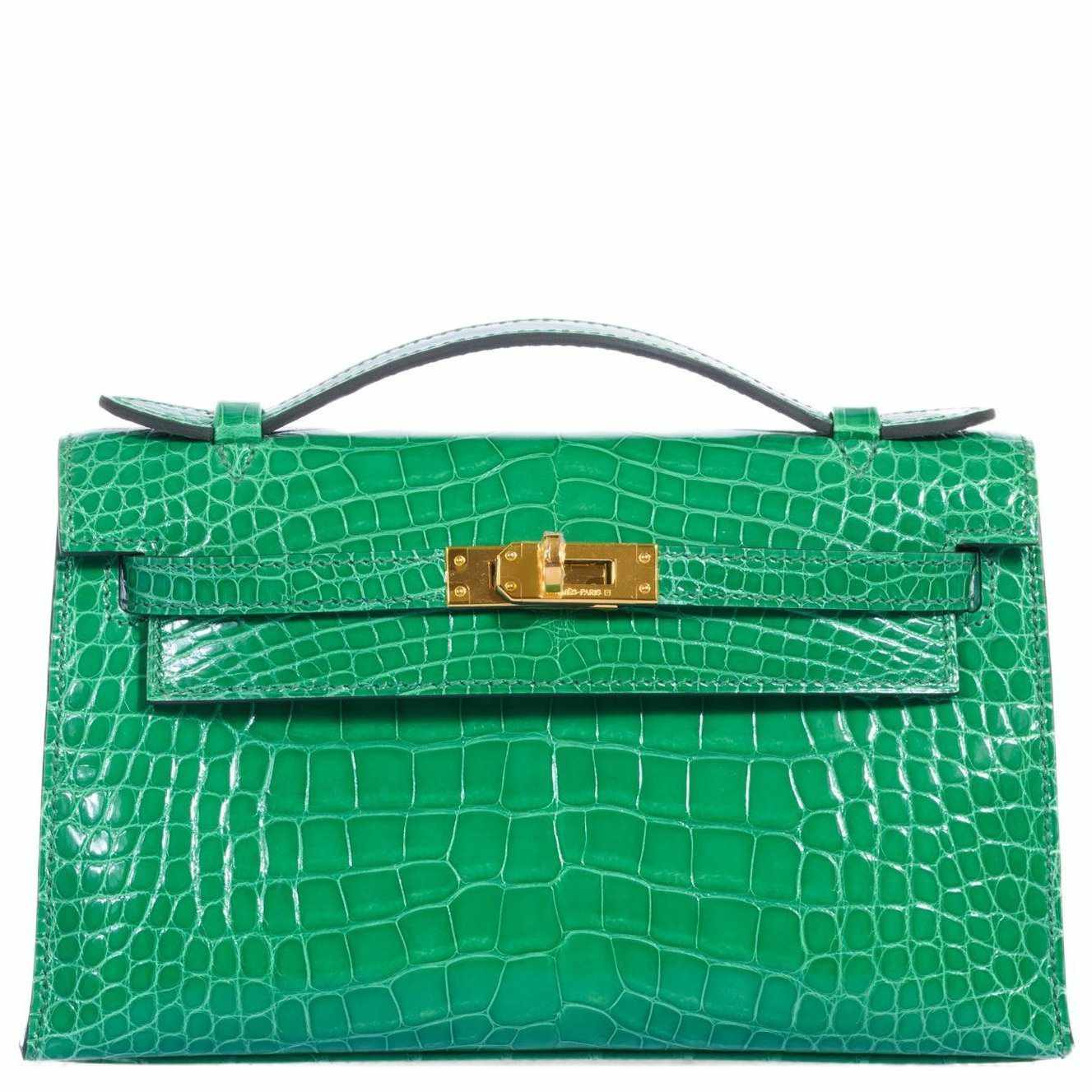 Hermès Kelly Pochette Alligator Amethyst
