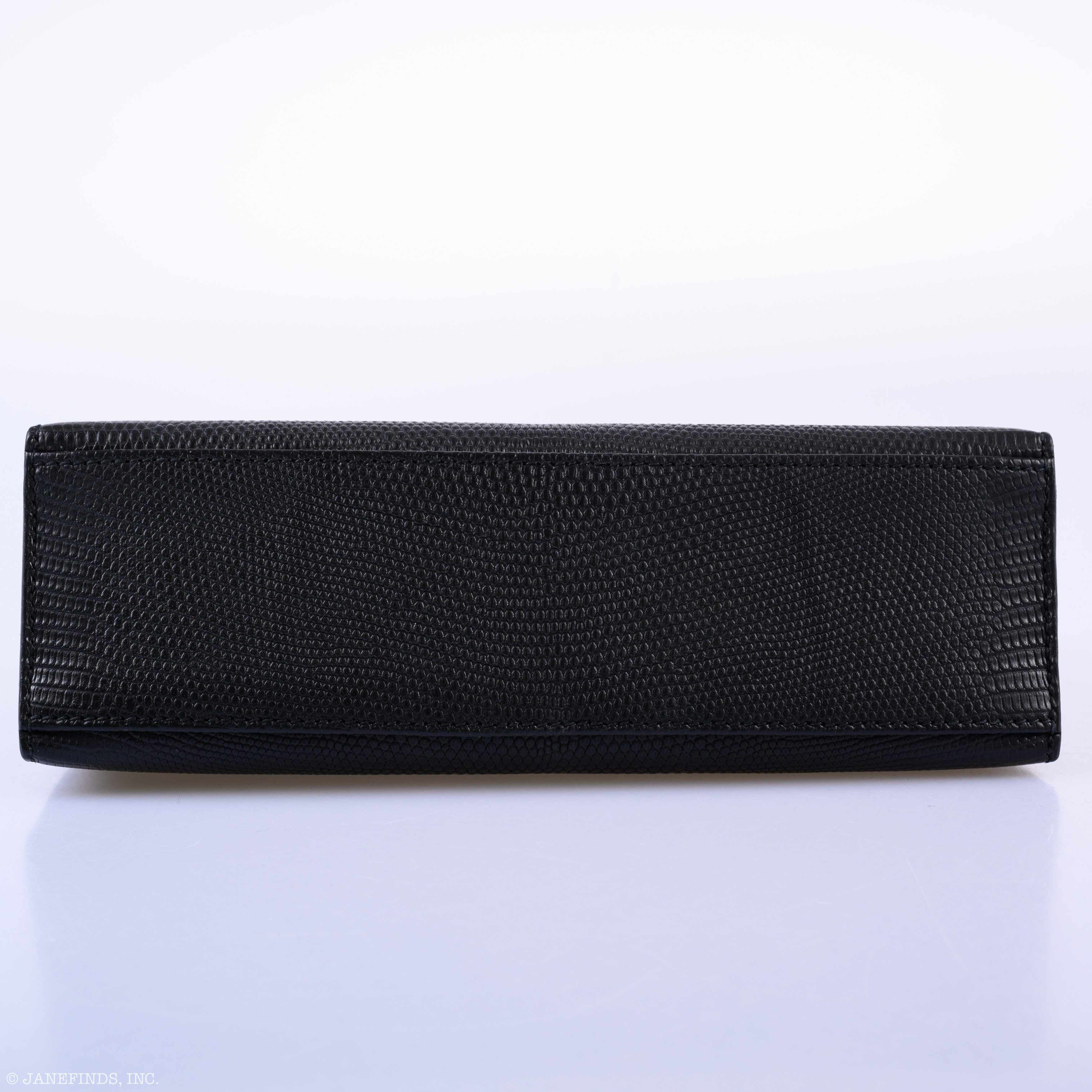 Hermès JPG Kelly Pochette Matte Black Salvatore Lizard Palladium Hardware