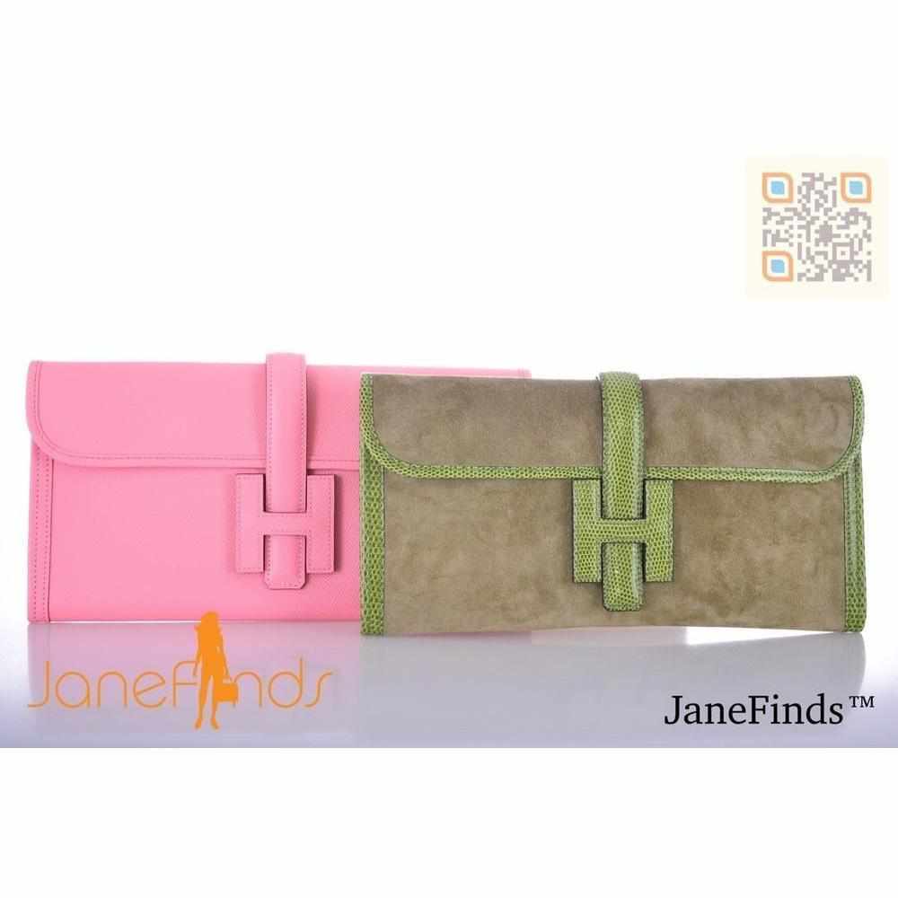 Hermès Jige 29 Lizard Clutch Suede
