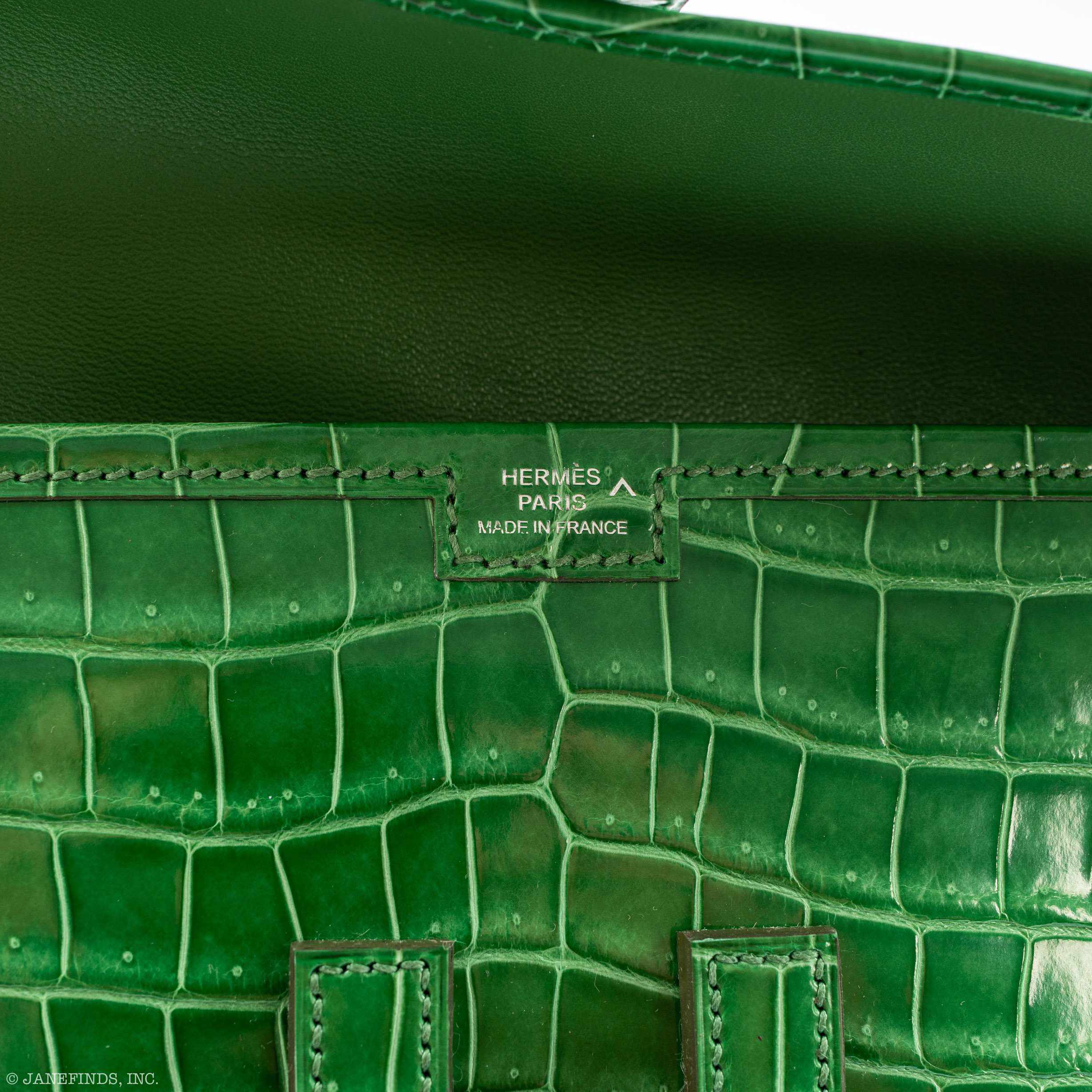Hermès Jige Elan 29 Cactus Porosus Crocodile
