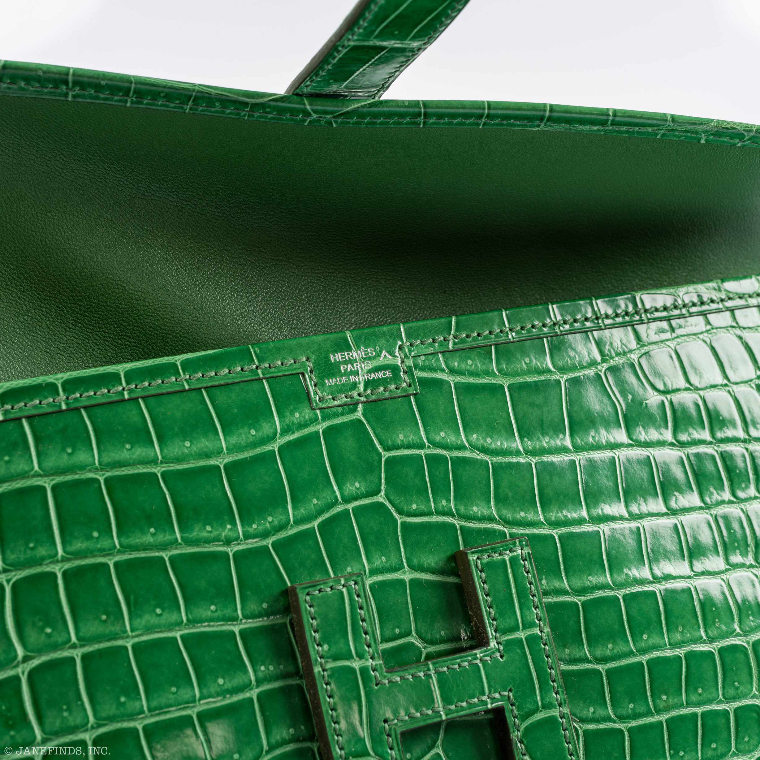 Hermès Jige Elan 29 Cactus Porosus Crocodile