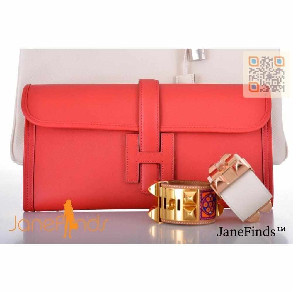 Hermès Jige Elan 29 Swift Red Vermillion Clutch