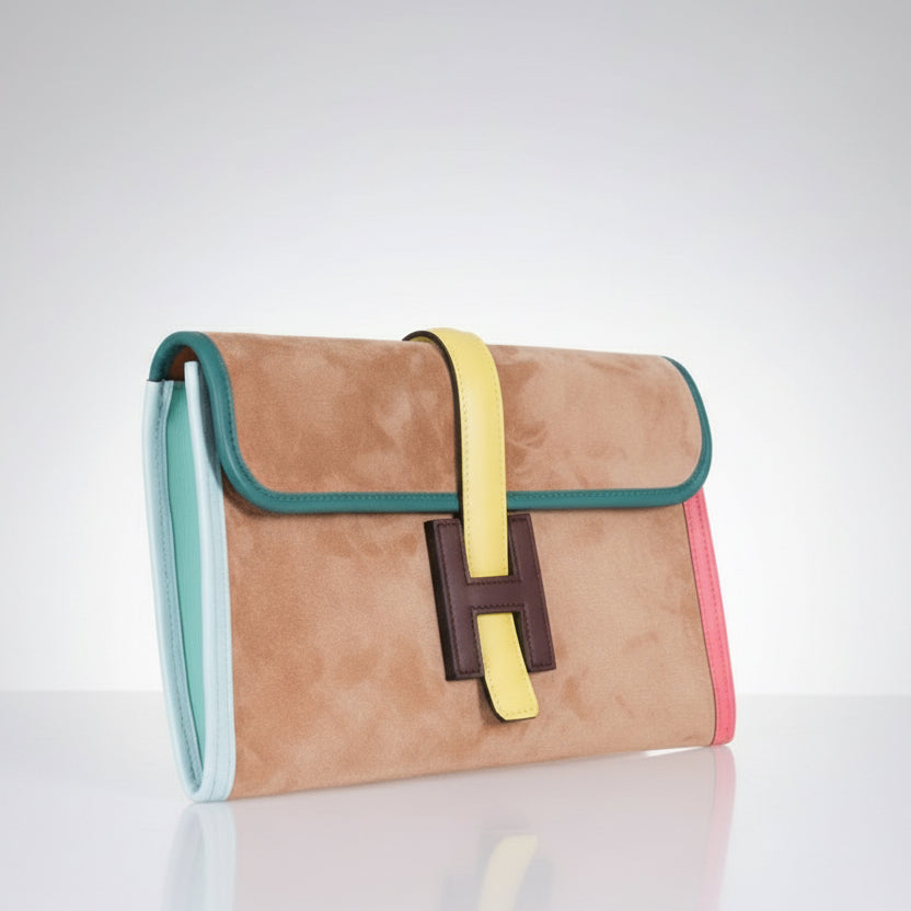 Hermès Jige Elan Clutch 29 Suede Limited Edition