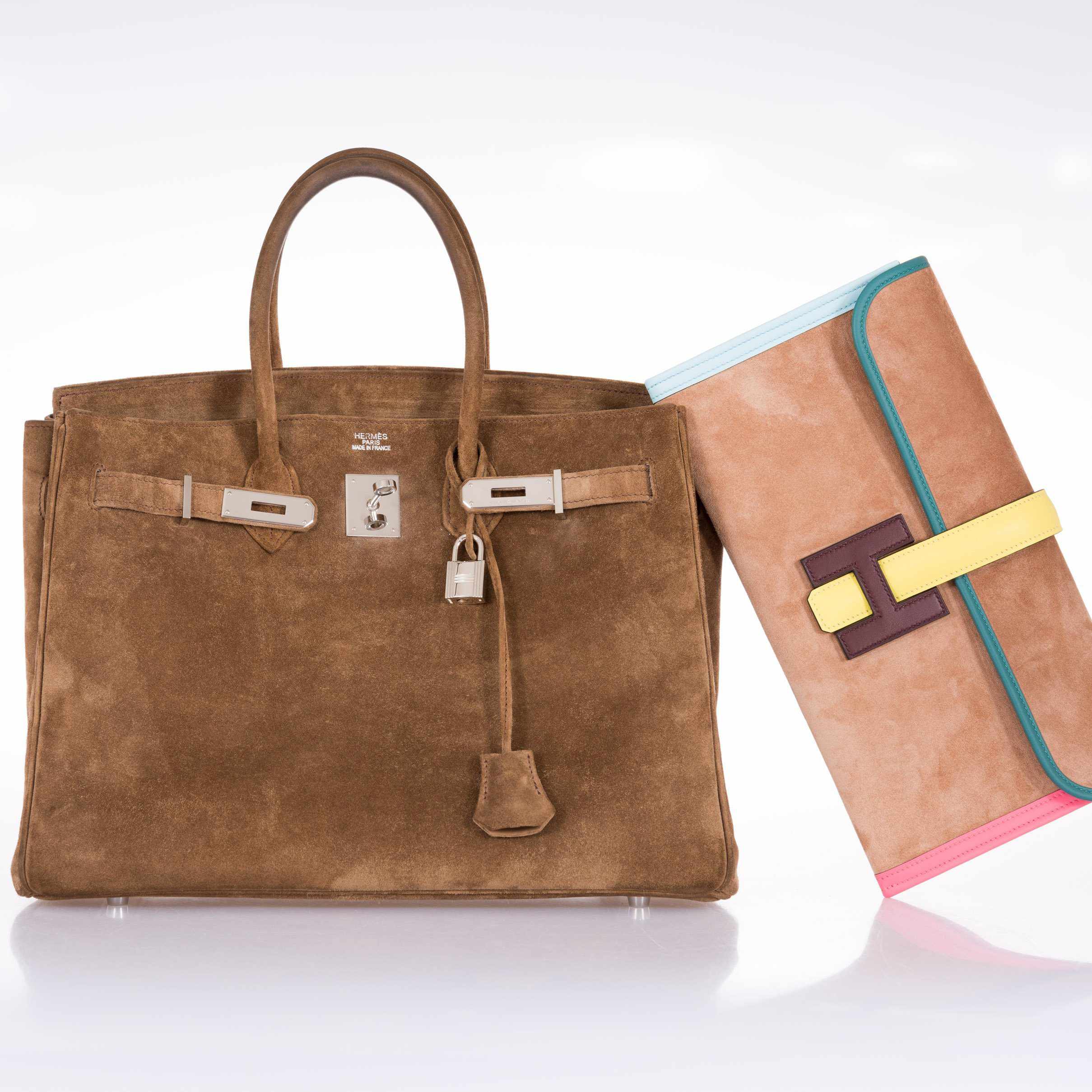 Hermès Jige Elan Clutch 29 Suede Limited Edition