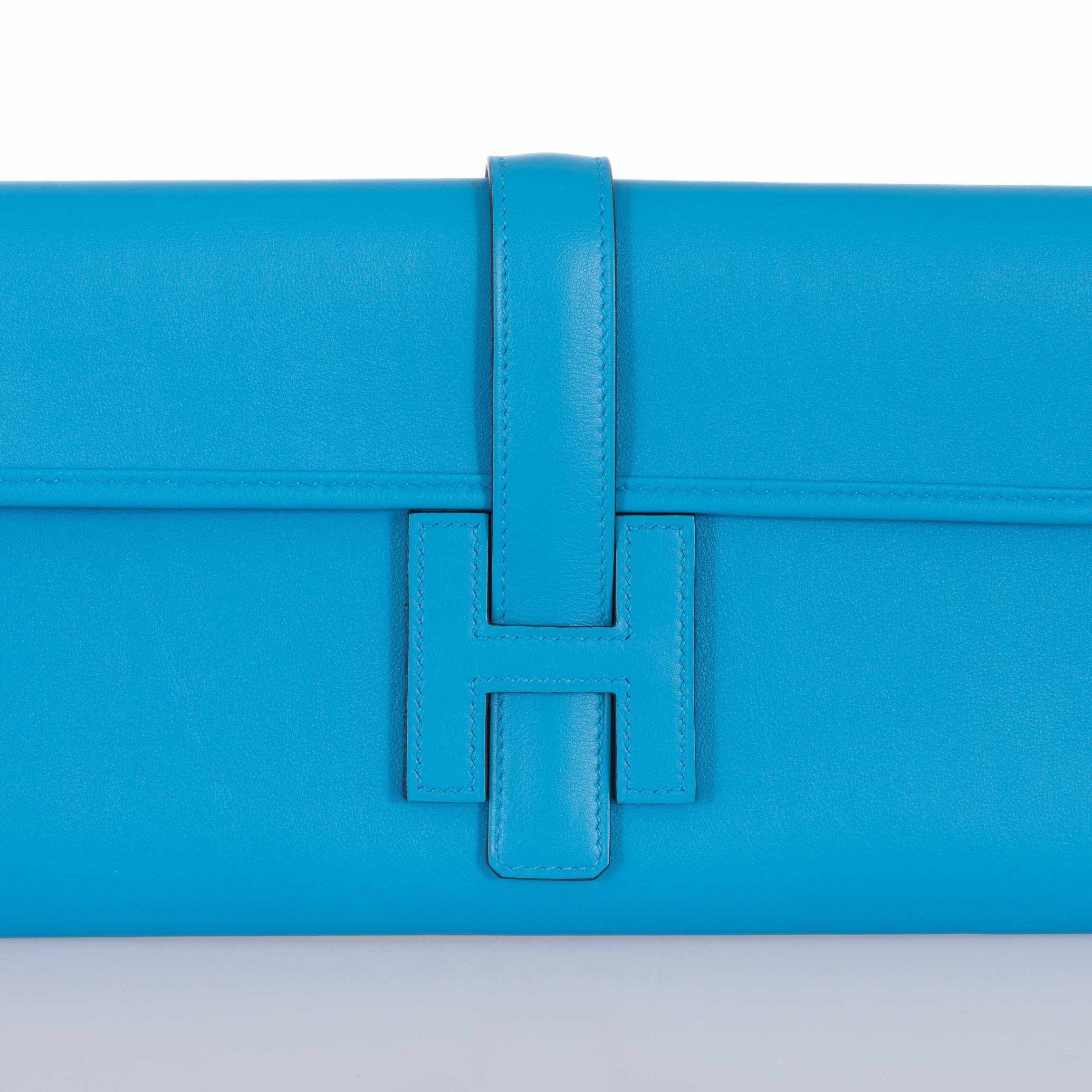 Hermès Jige Elan Clutch Blue Zanzibar Swift