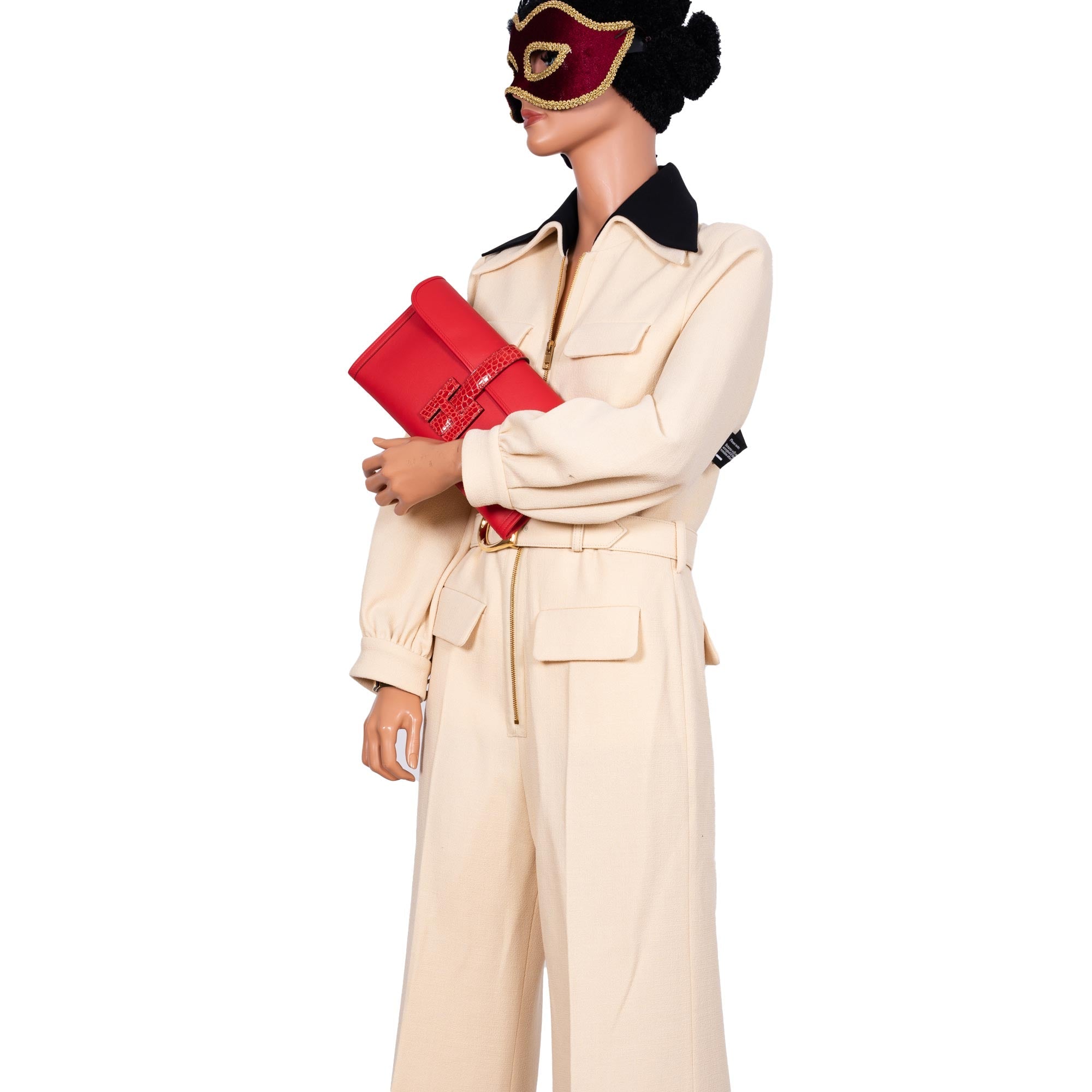 Hermès Jige Elan Rouge de Coeur Shiny Alligator & Swift - 2020, Y